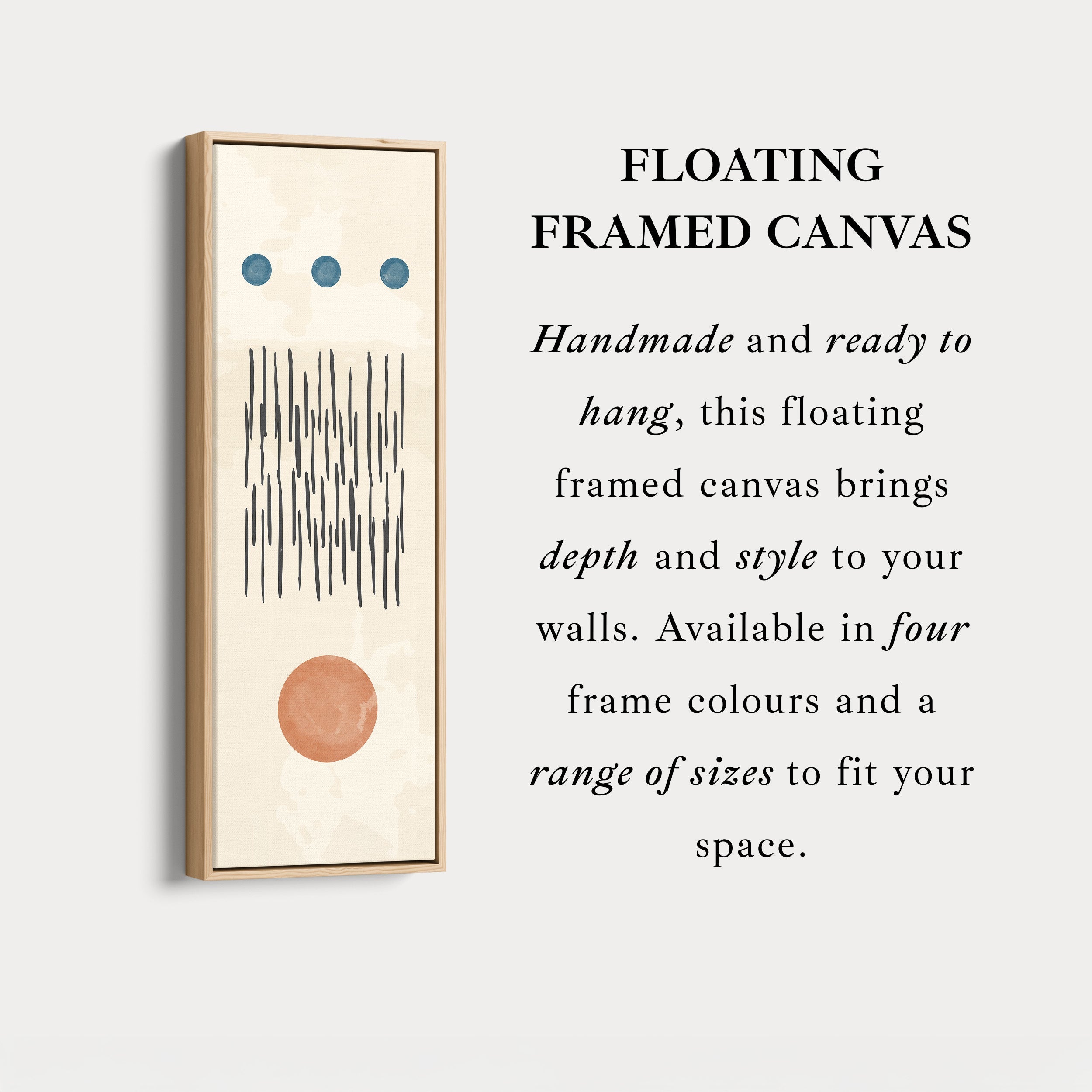 Thin Wall Art Terracotta And Blue Modern Shapes For Living Room