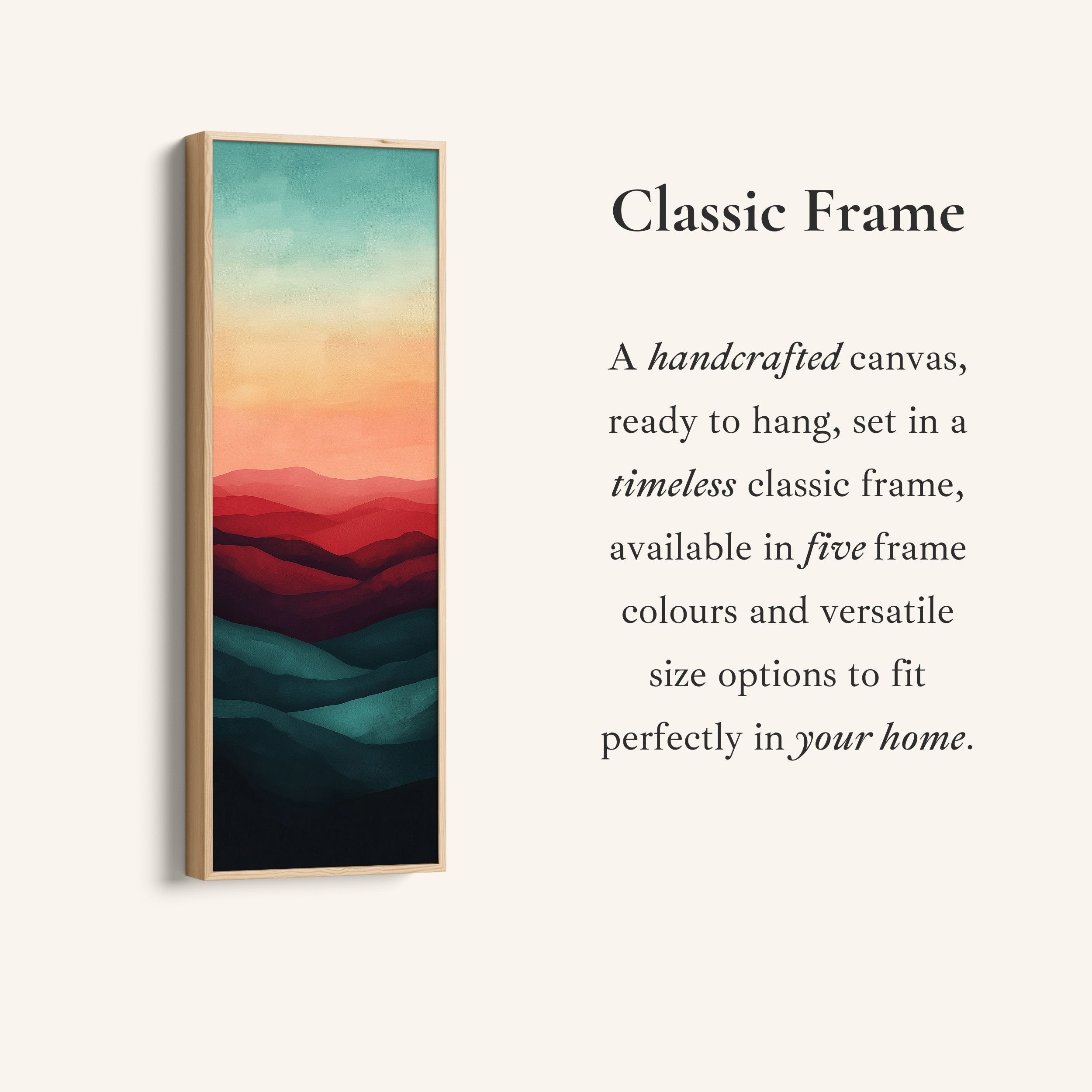 Minimalist Sunset Vertical Long Wall Art