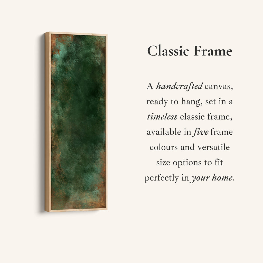 Large Vertical Wall Art Dark Green Abstract Tall Canvas For Office