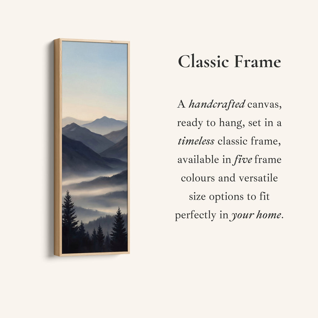 Mountain Valley Mist Wide Canvas Vertical Canvas Print For Office