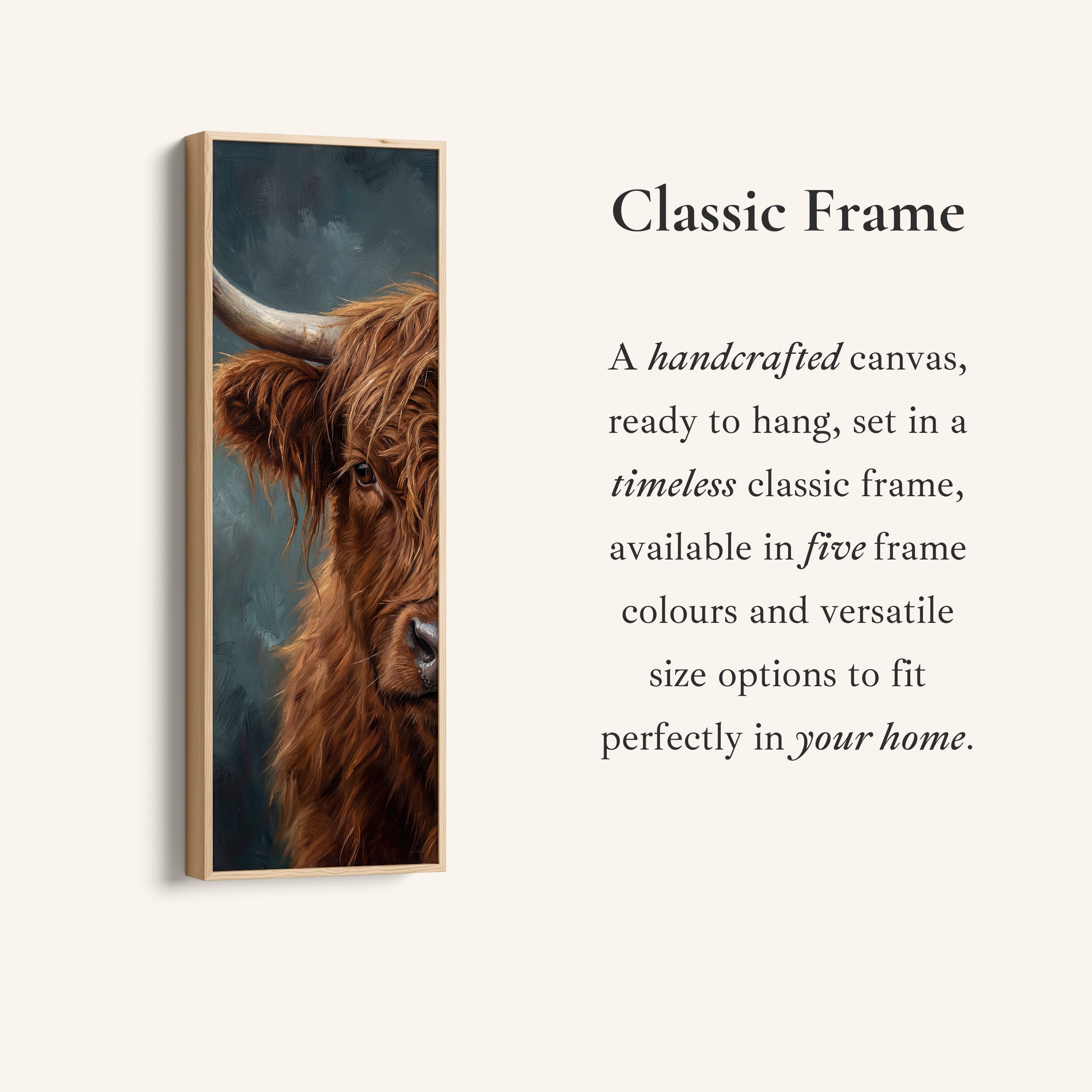 Highland Cow Above Bed Wall Art Panoramic Canvas Print Bedroom
