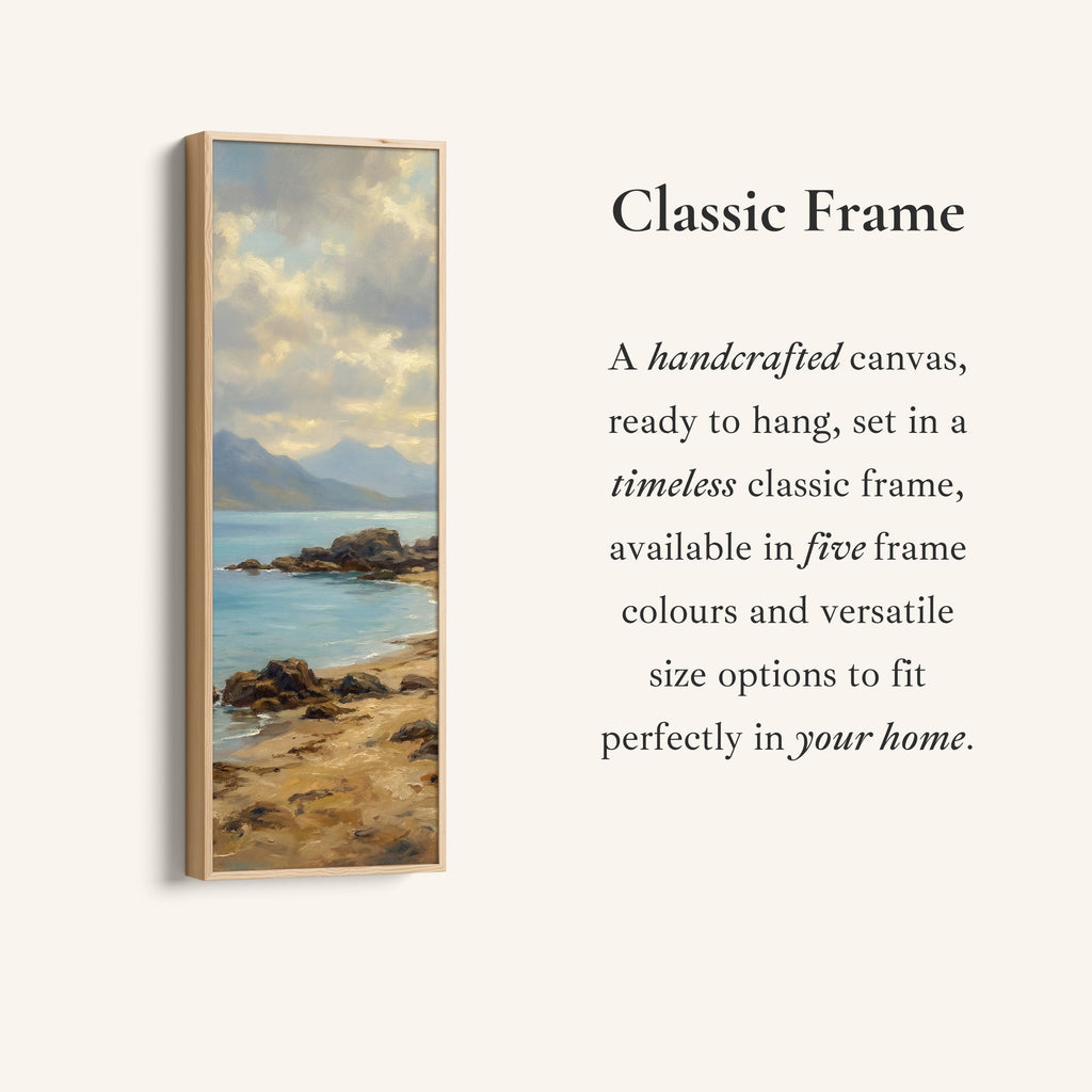 Rocky Beach Coastline Above Soft Wall Art Extra Wide Canvas Kitchen