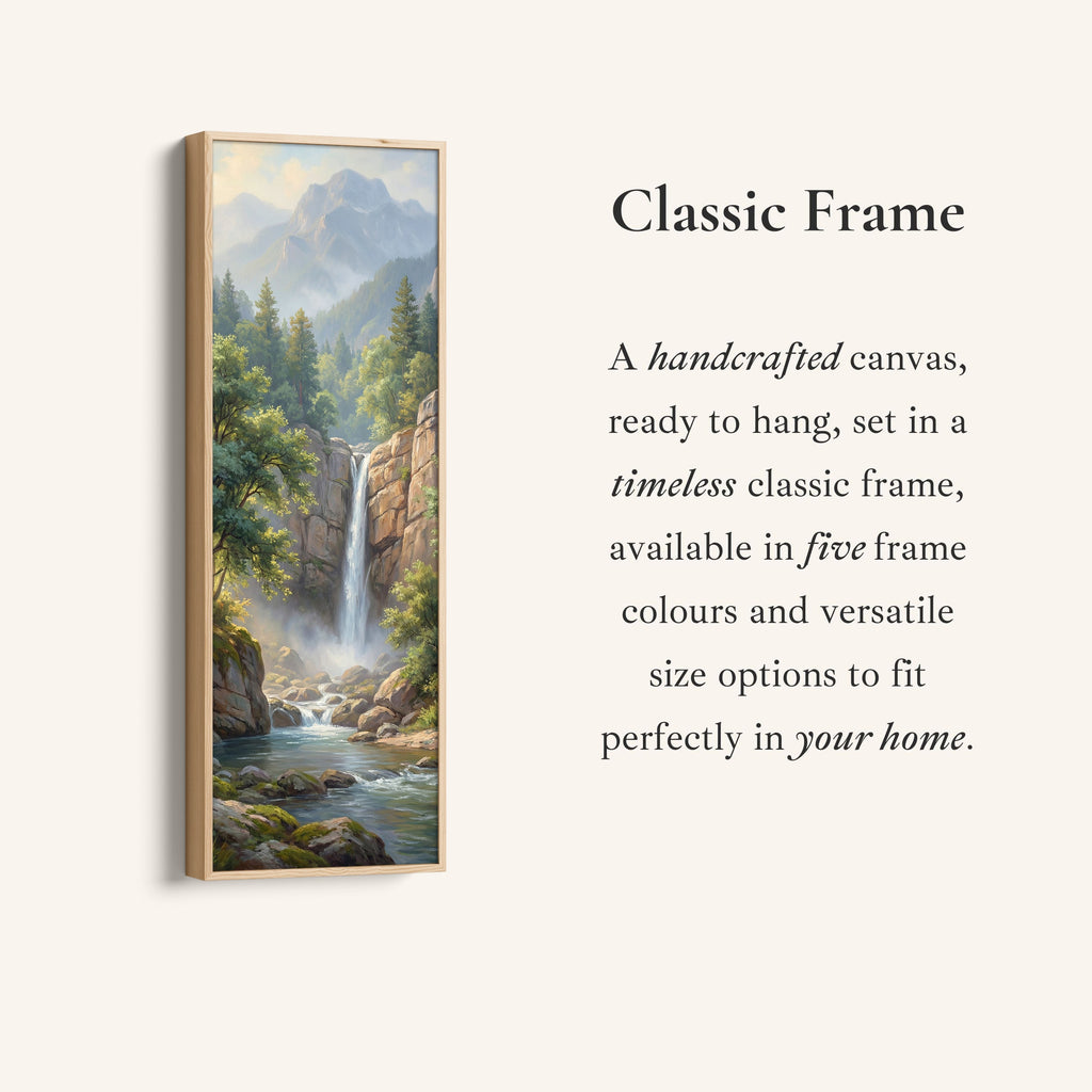 Mountain Waterfall Vertical Wall Art Statement Wall Decor Living Room