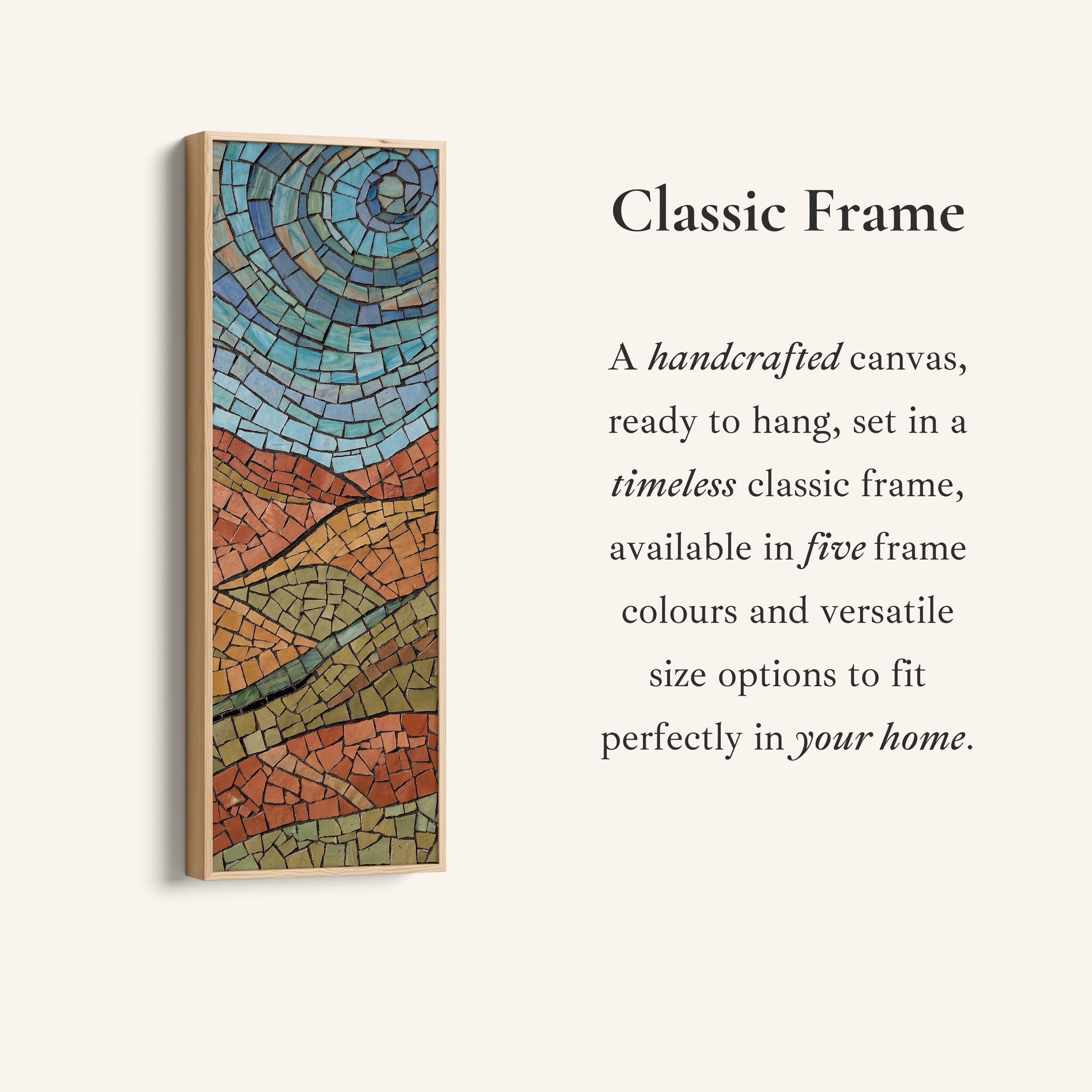 Mosaic Landscape Above Bed Wall Art Panoramic Canvas Print Bedroom