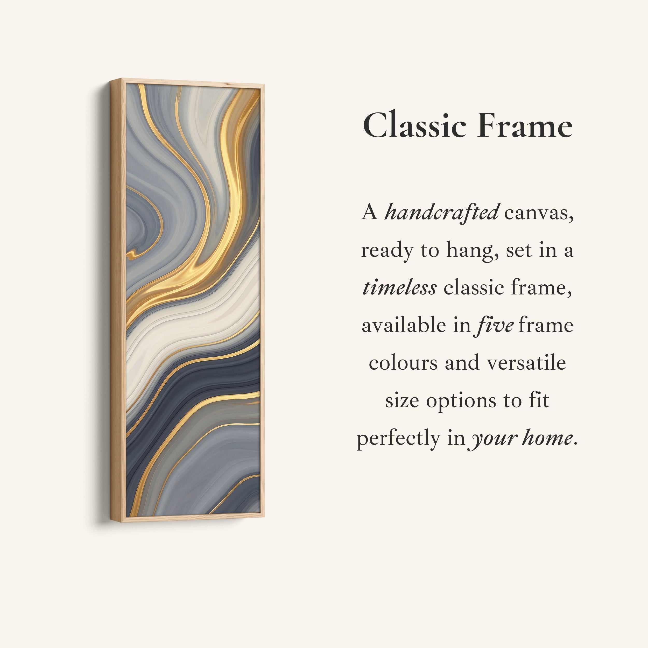 Abstract Gold Waves Above Soft Wall Art Extra Wide Canvas Office