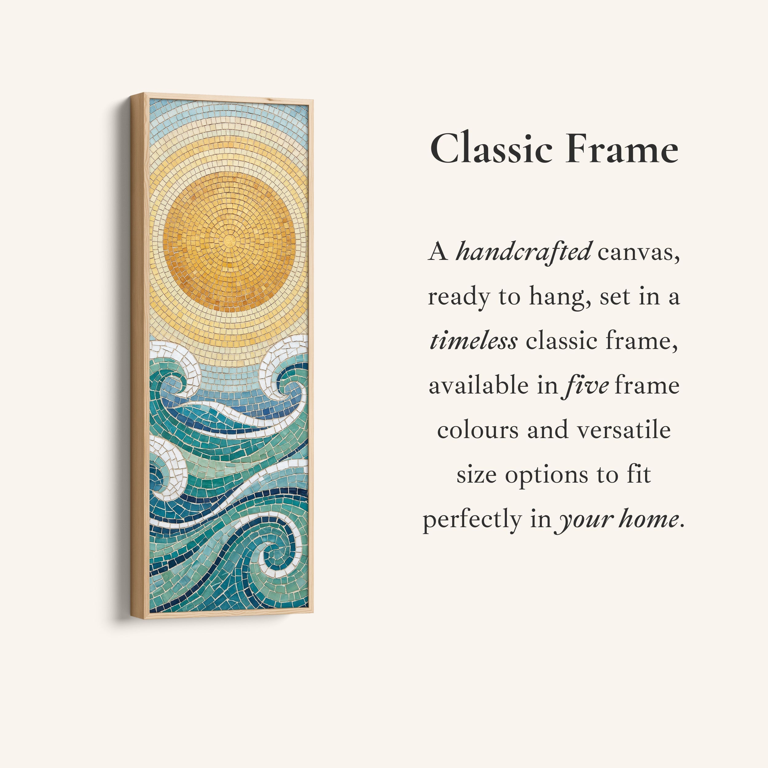 Sun And Waves Panoramic Wall Art Extra Wide Canvas Hallway