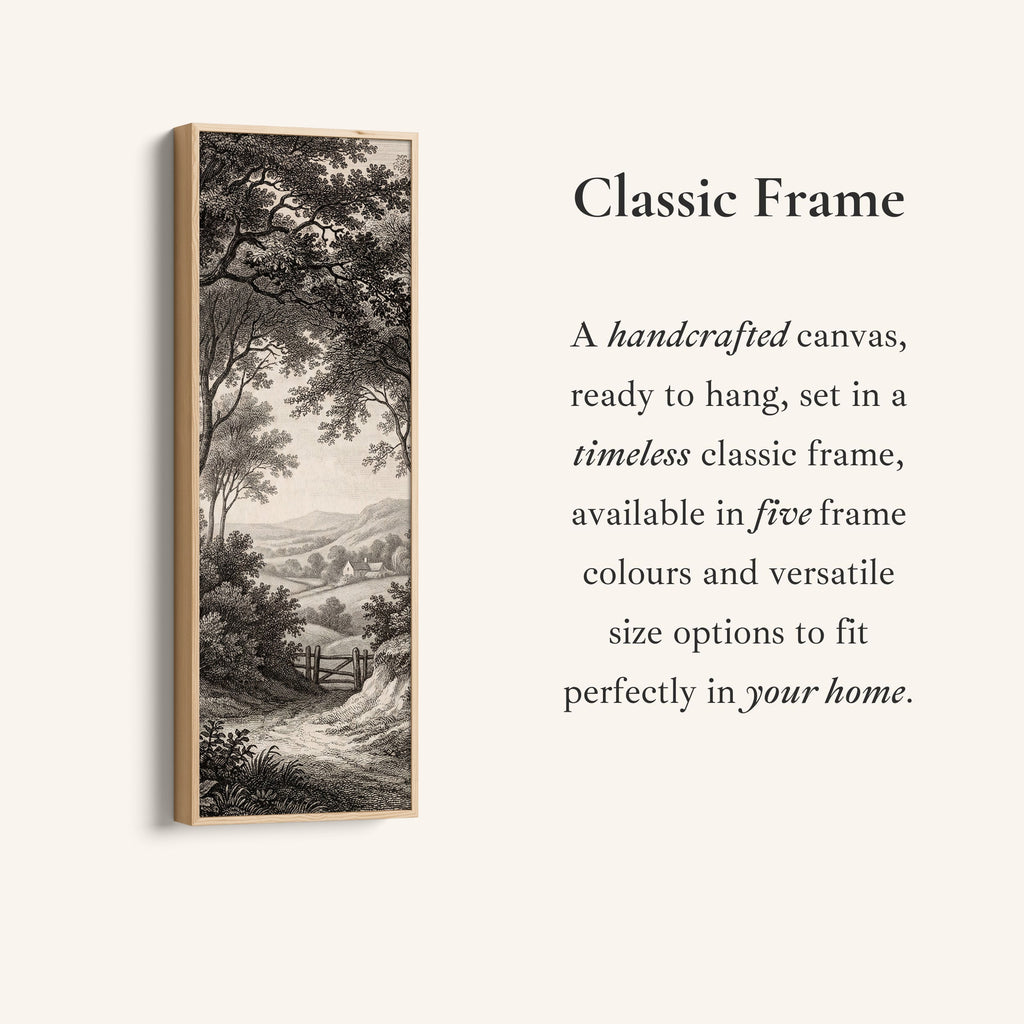 Vintage Countryside Path Vertical Wall Art Wide Canvas Bedroom