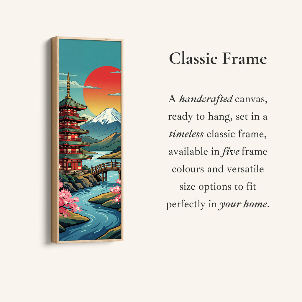 Japanese Pagoda Vertical Wall Art Panoramic Canvas Living Room