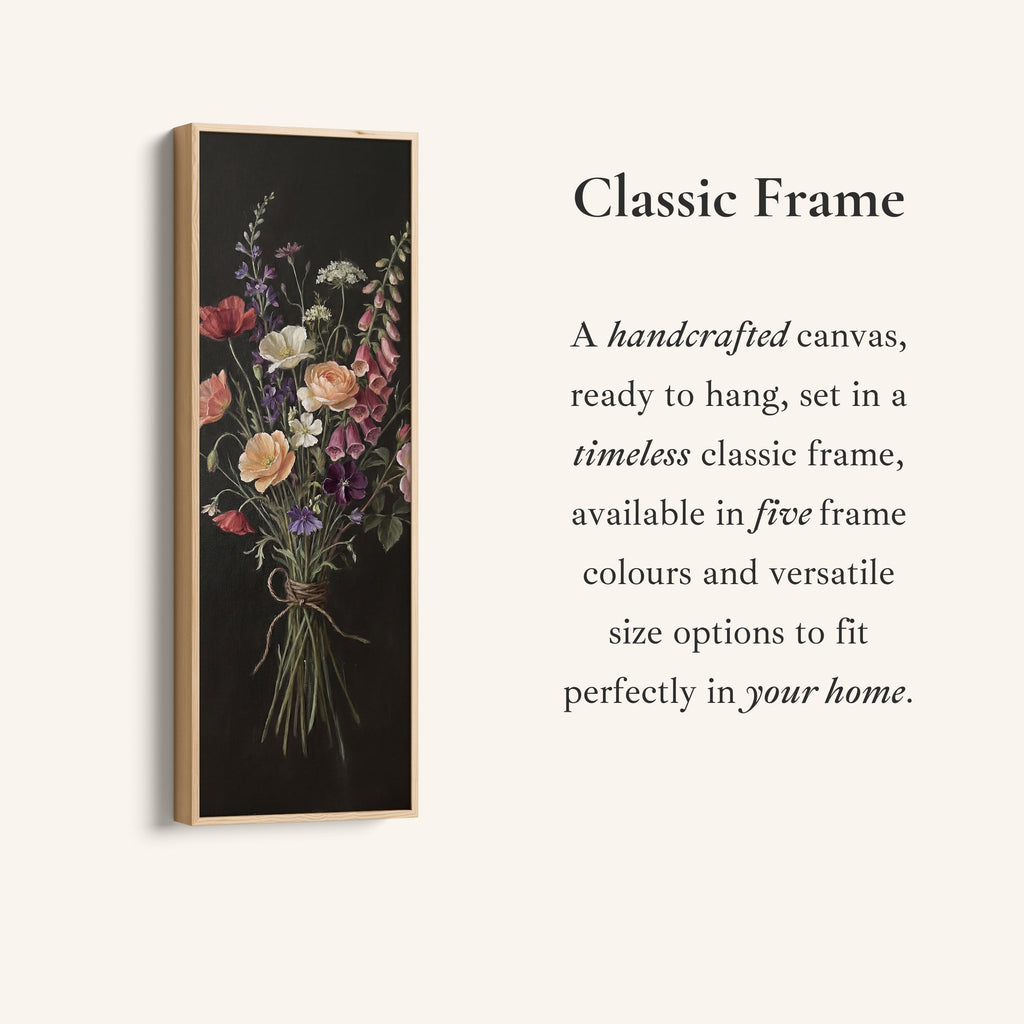 Floral Bouquet Vertical Wall Art Vintage Canvas Bedroom