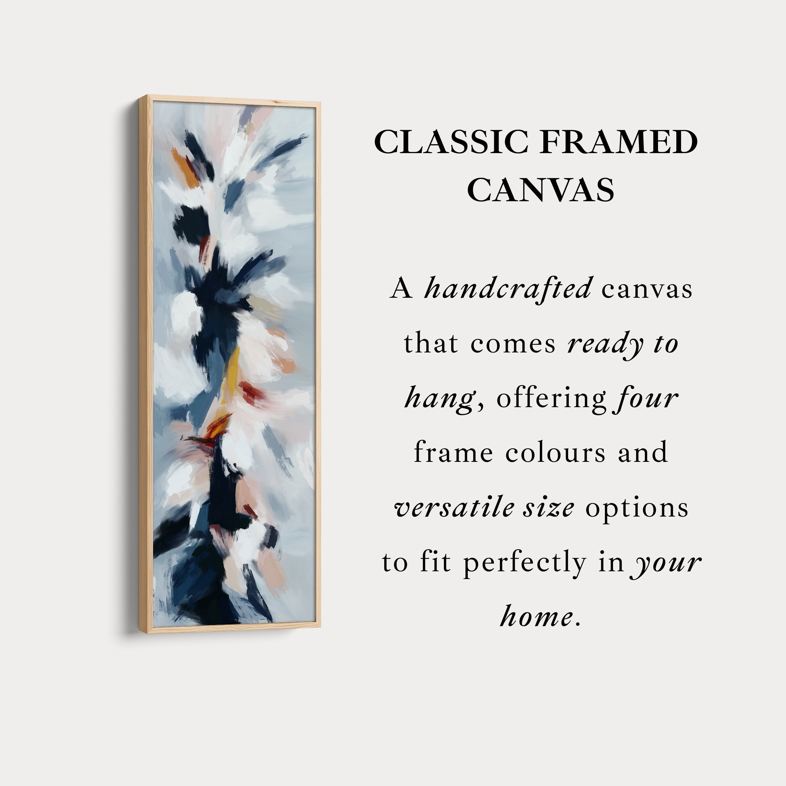Large Narrow Canvas Abstract Floral Vertical Wall Art