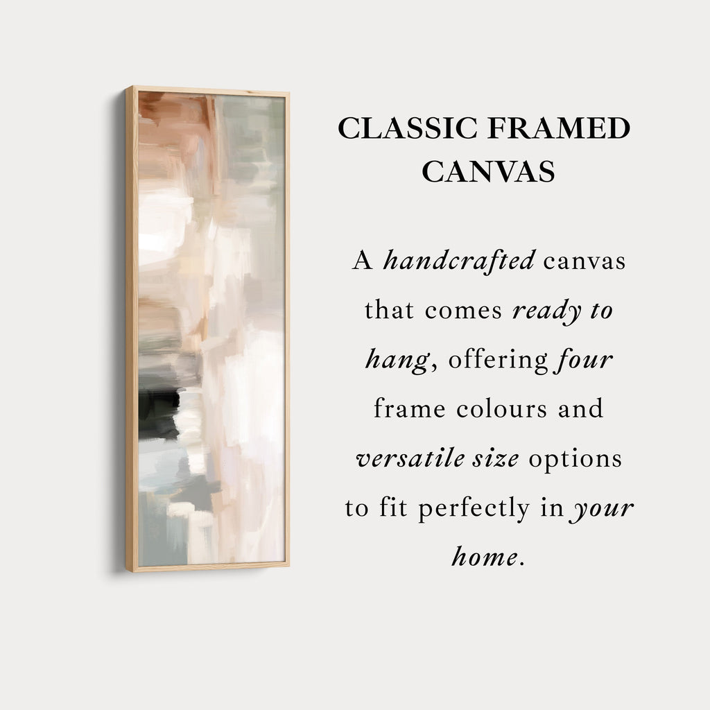 Long Narrow Neutral Abstract Vertical Wall Decor