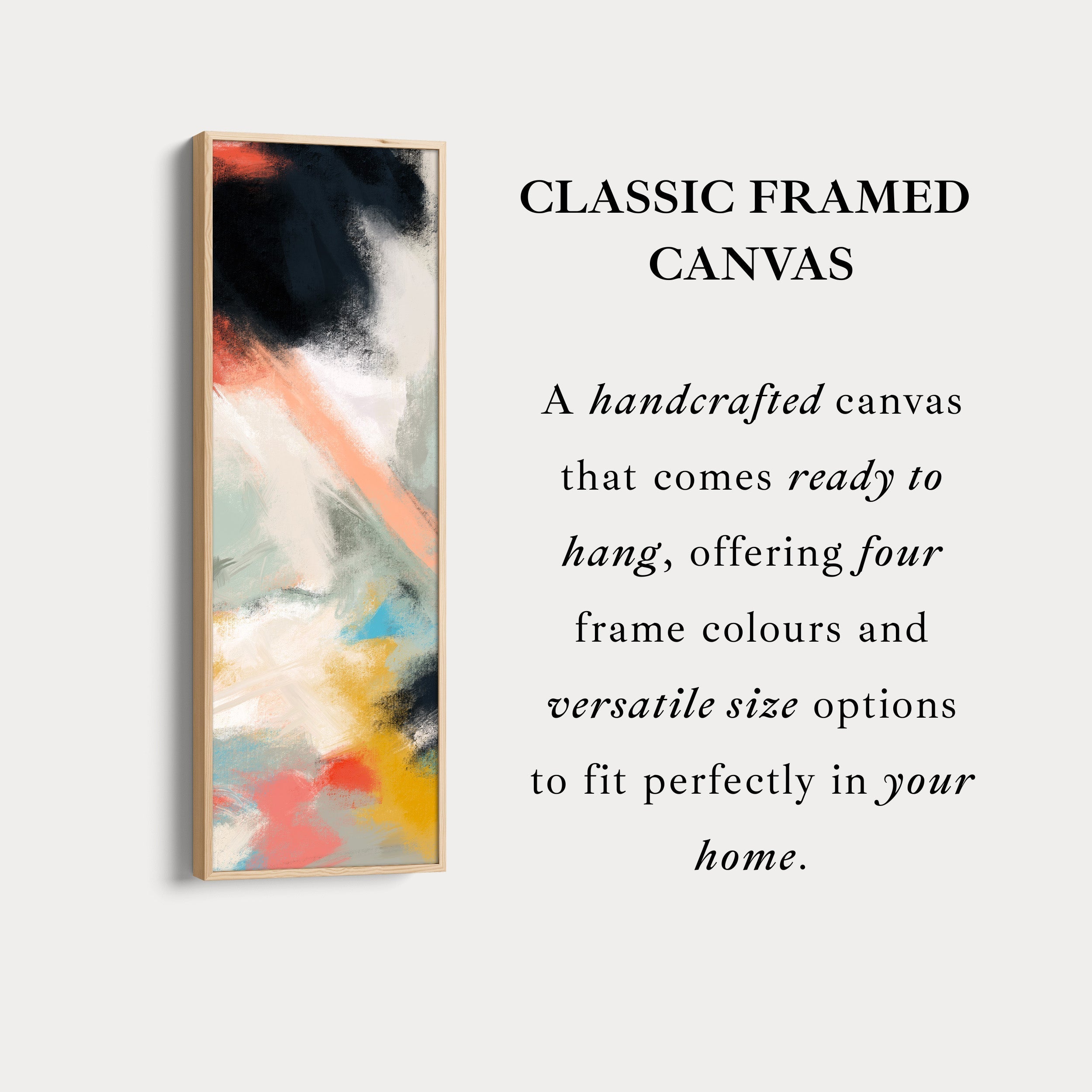 Long Narrow Vertical Colourful Abstract Wall Art Tall slim Wall Decor