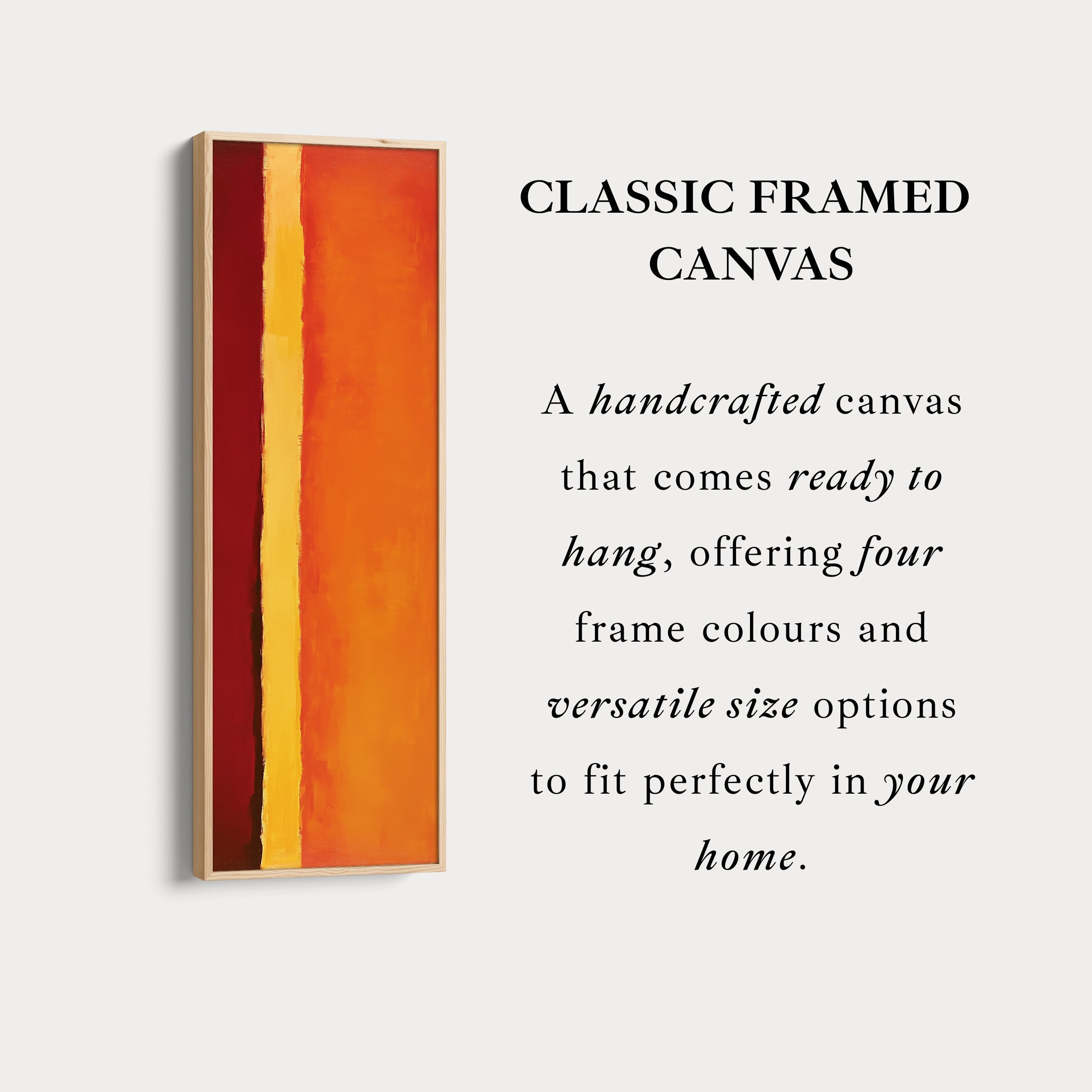 Orange Abstract Long Vertical Large Canvas Wall Decor