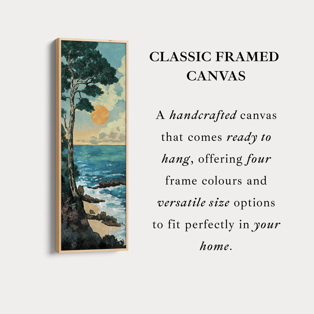 Coastal Big Framed Pictures Tall Narrow Vertical Wall Art