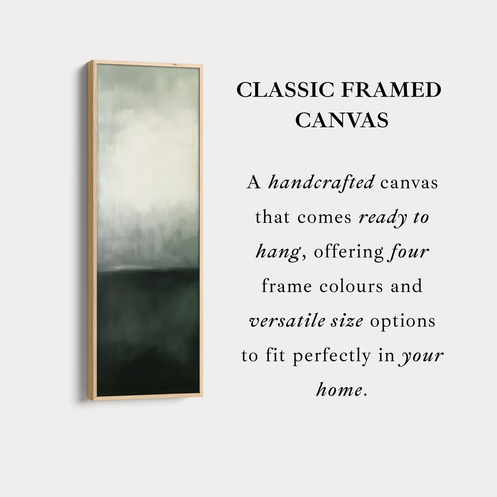 Abstract Long Thin Artwork Green & Grey Wall Art