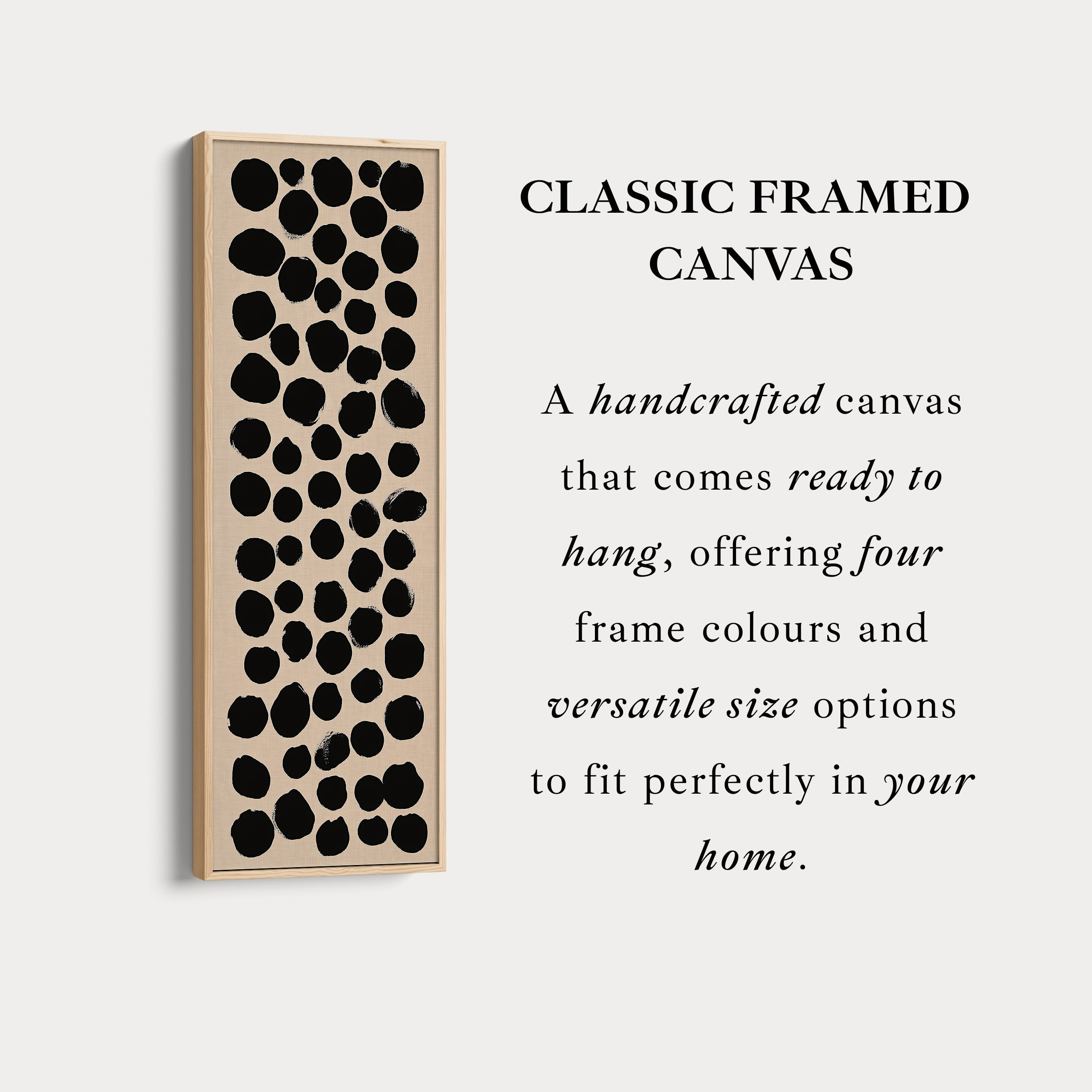 Minimalist Black Dots Large Canvas Wall Art Vertical Wall Decor
