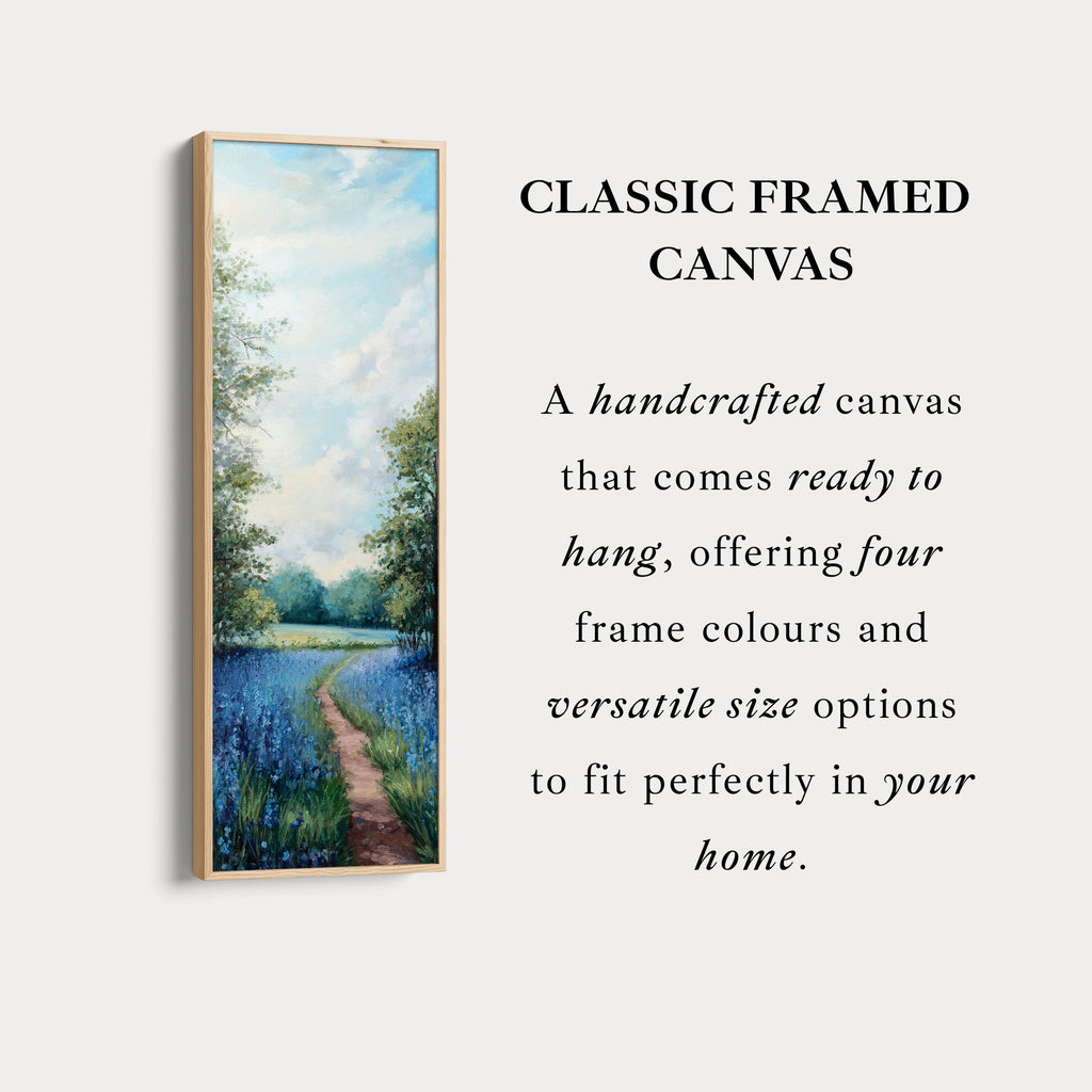 Bluebell Large Painting Vertical Long Wall Art Large Canvas Decor