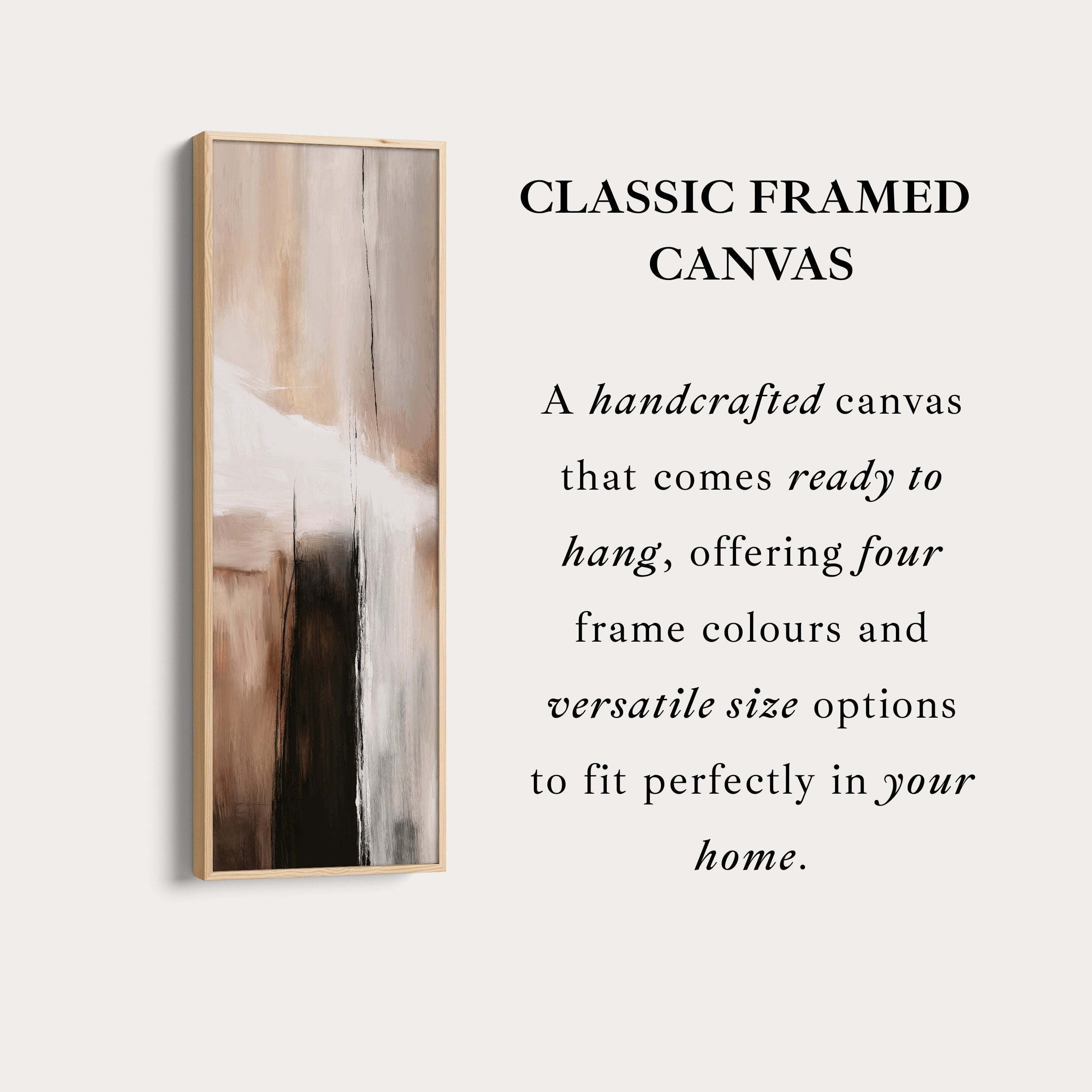 Neutral Abstract Large Canvas Long Narrow Vertical Wall Art Decor