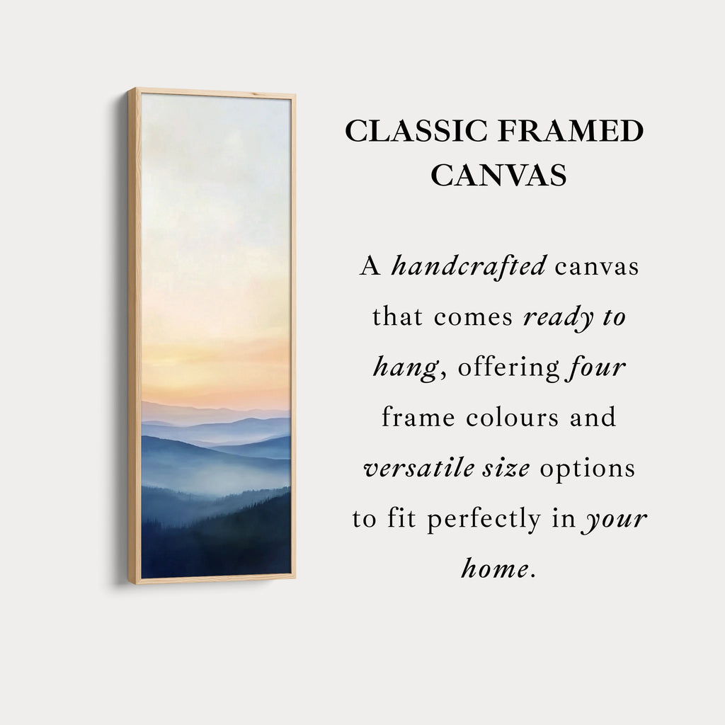 Minimalist Sunrise Tall Skinny Wall Decor Framed Canvas