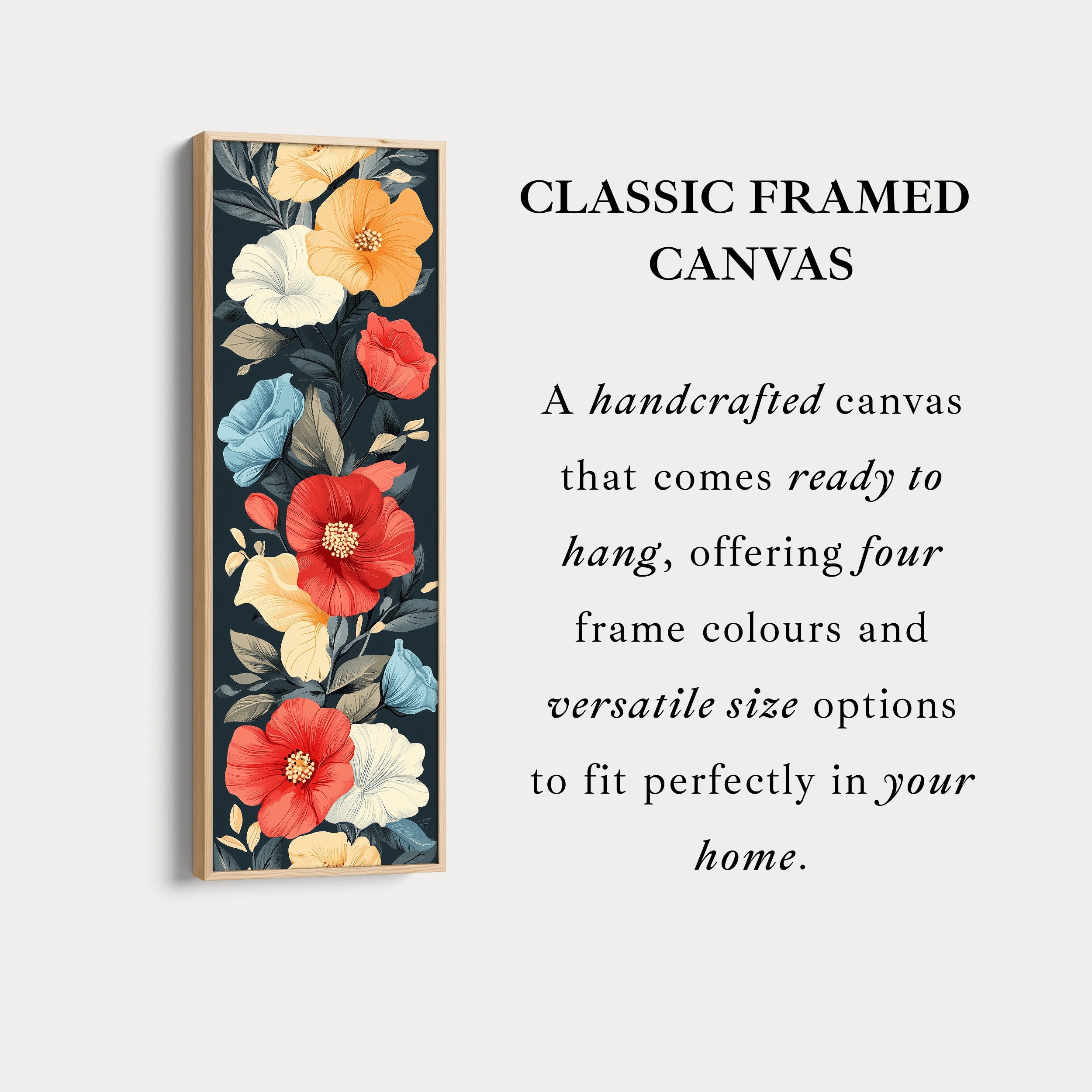 Red & Yellow Floral Long Vertical Wall Decor