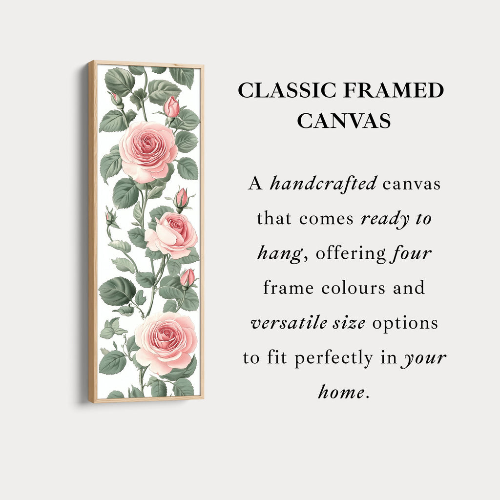 Vintage Pink Floral Tall Skinny Wall Art