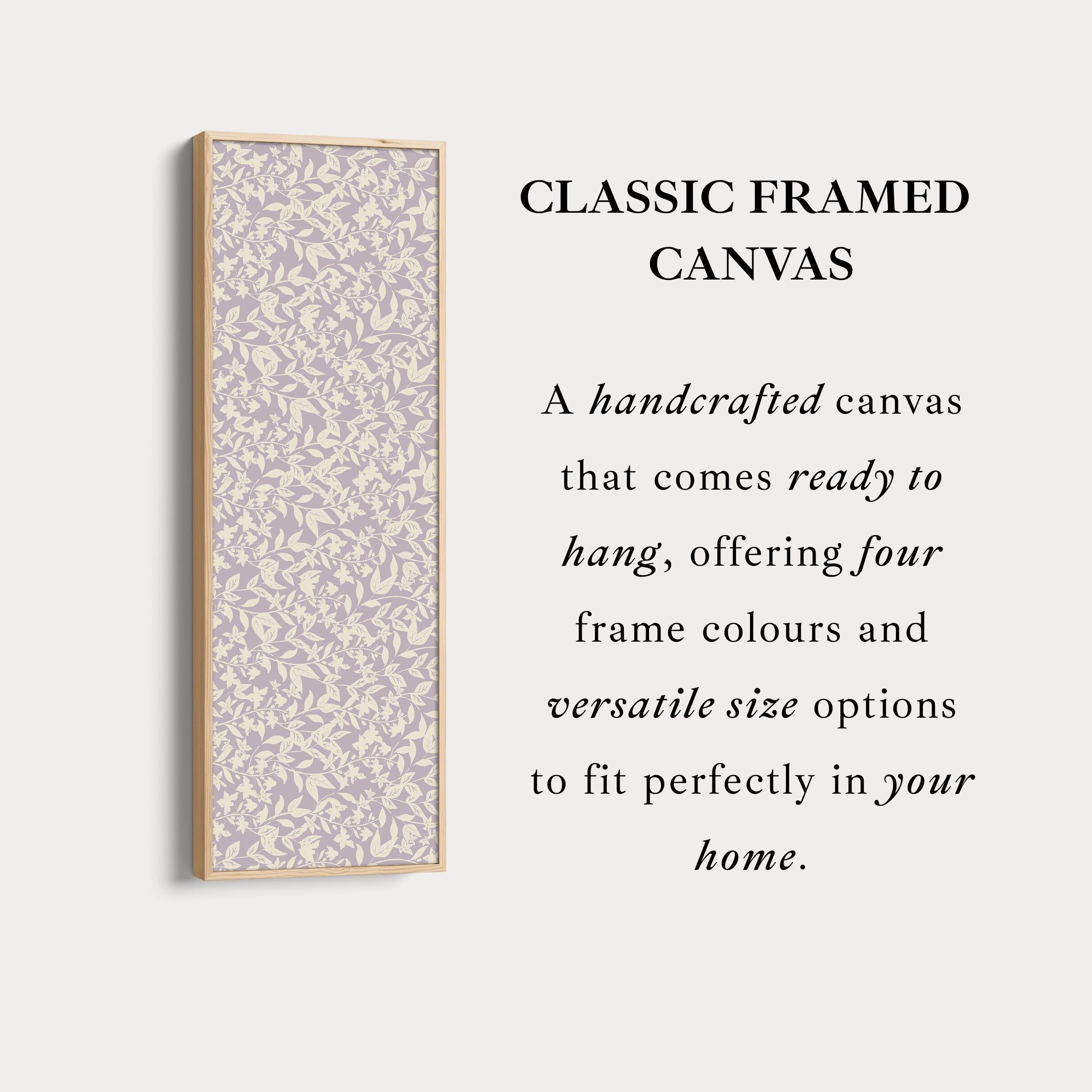 Botanical Beige & Purple Floral Framed Floral Wall Art