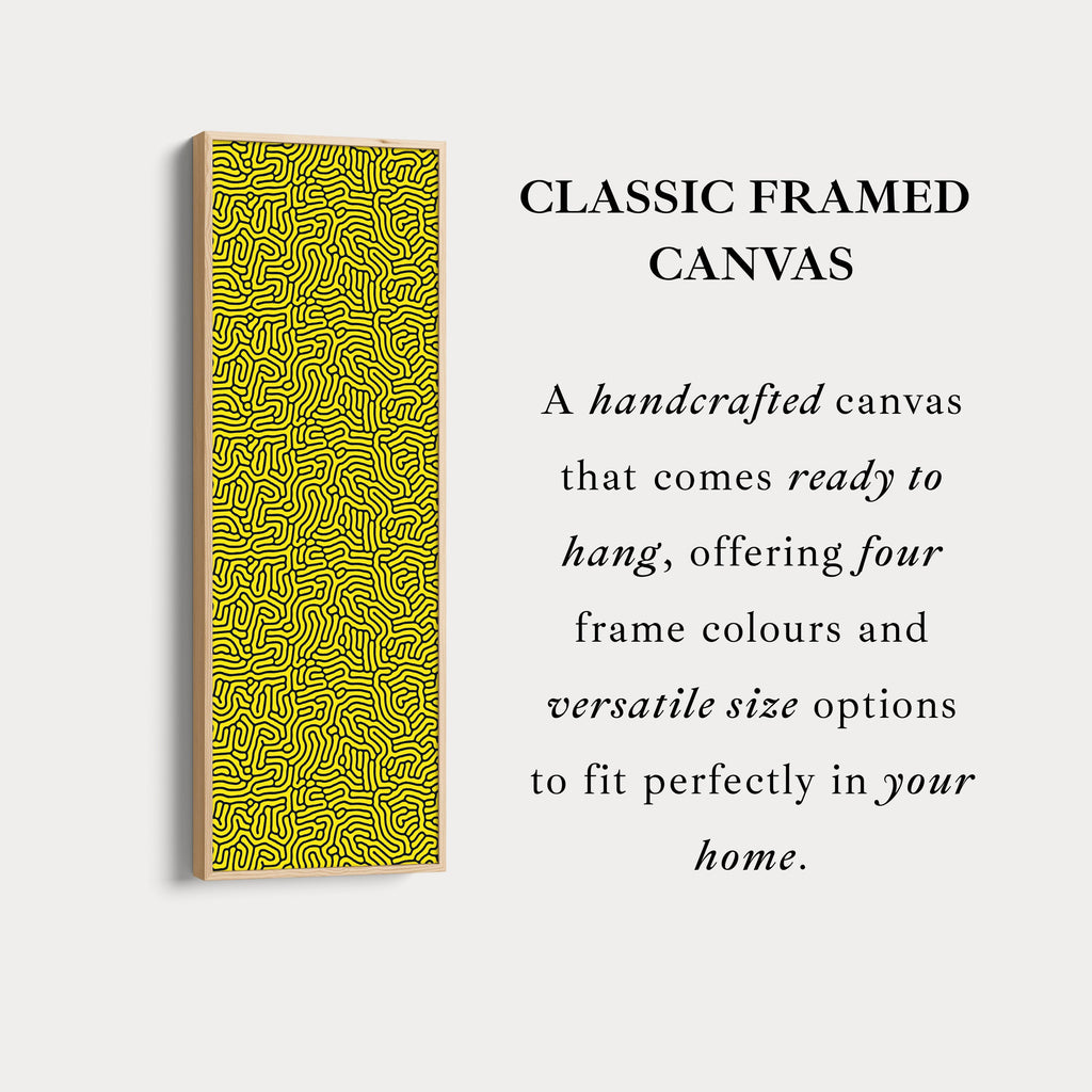 Yellow & Black Organic Pattern Long Vertical Wall Art