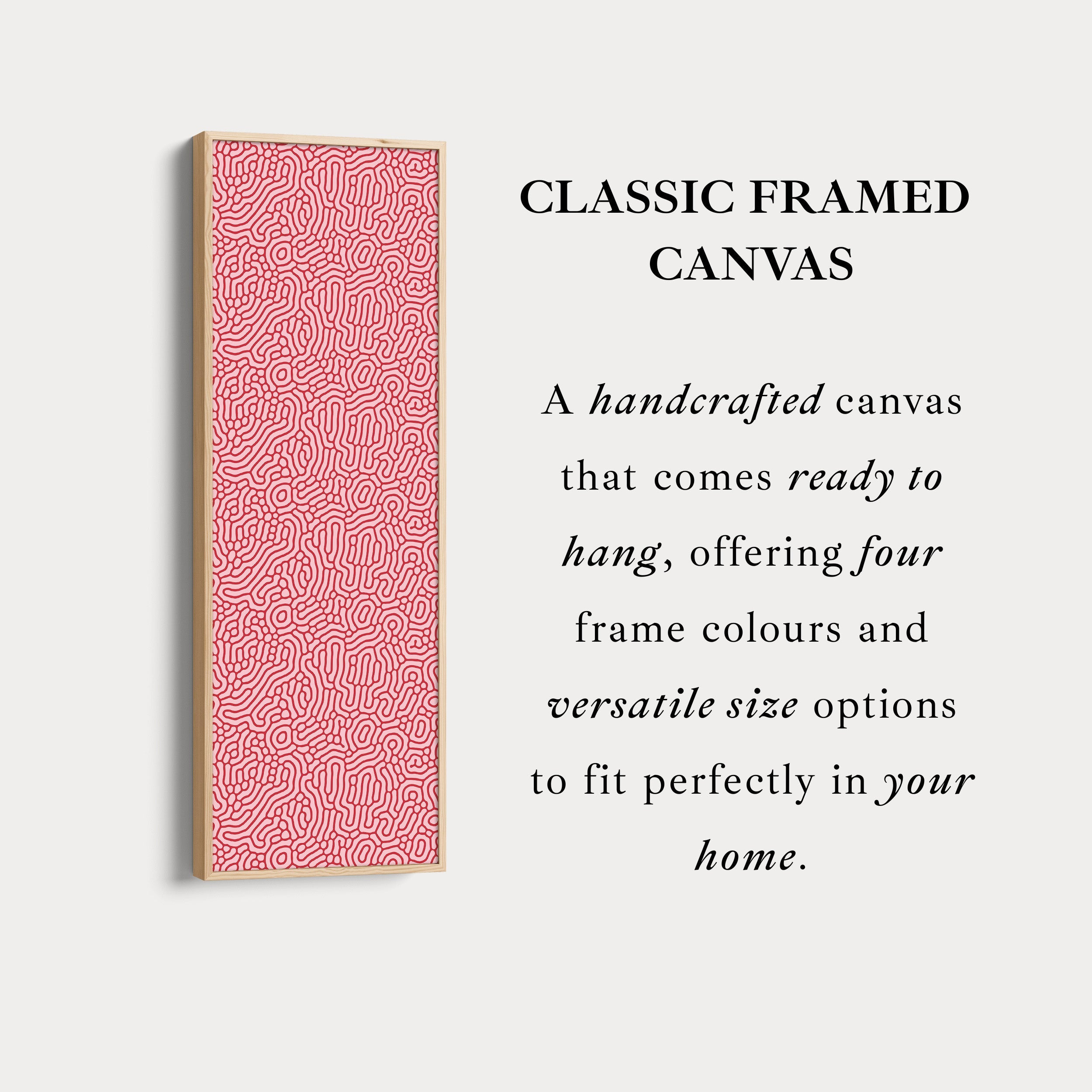 Red & Pink Wriggly Vertical Narrow Wall Art