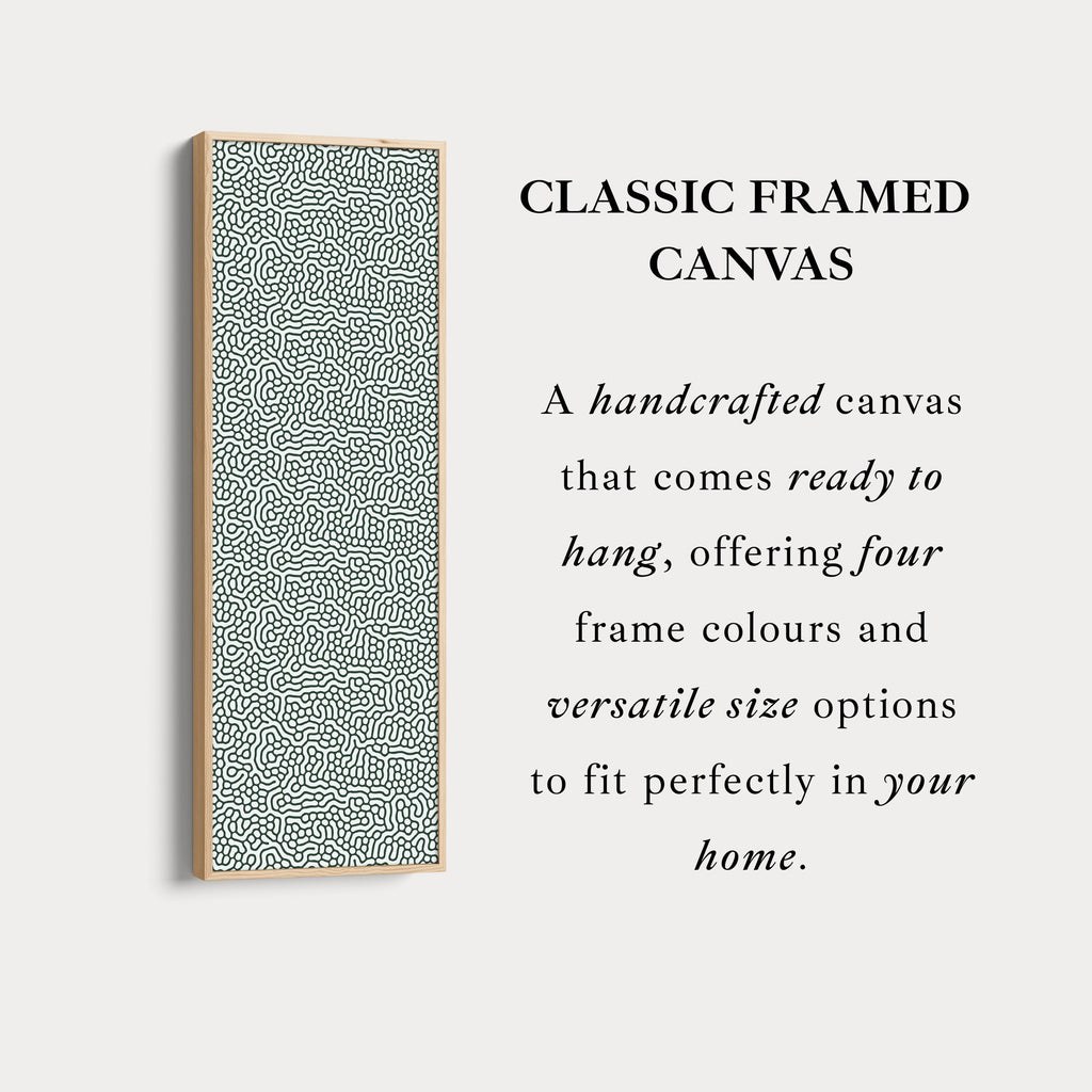 Green & White Wriggly Vertical Narrow Wall Art