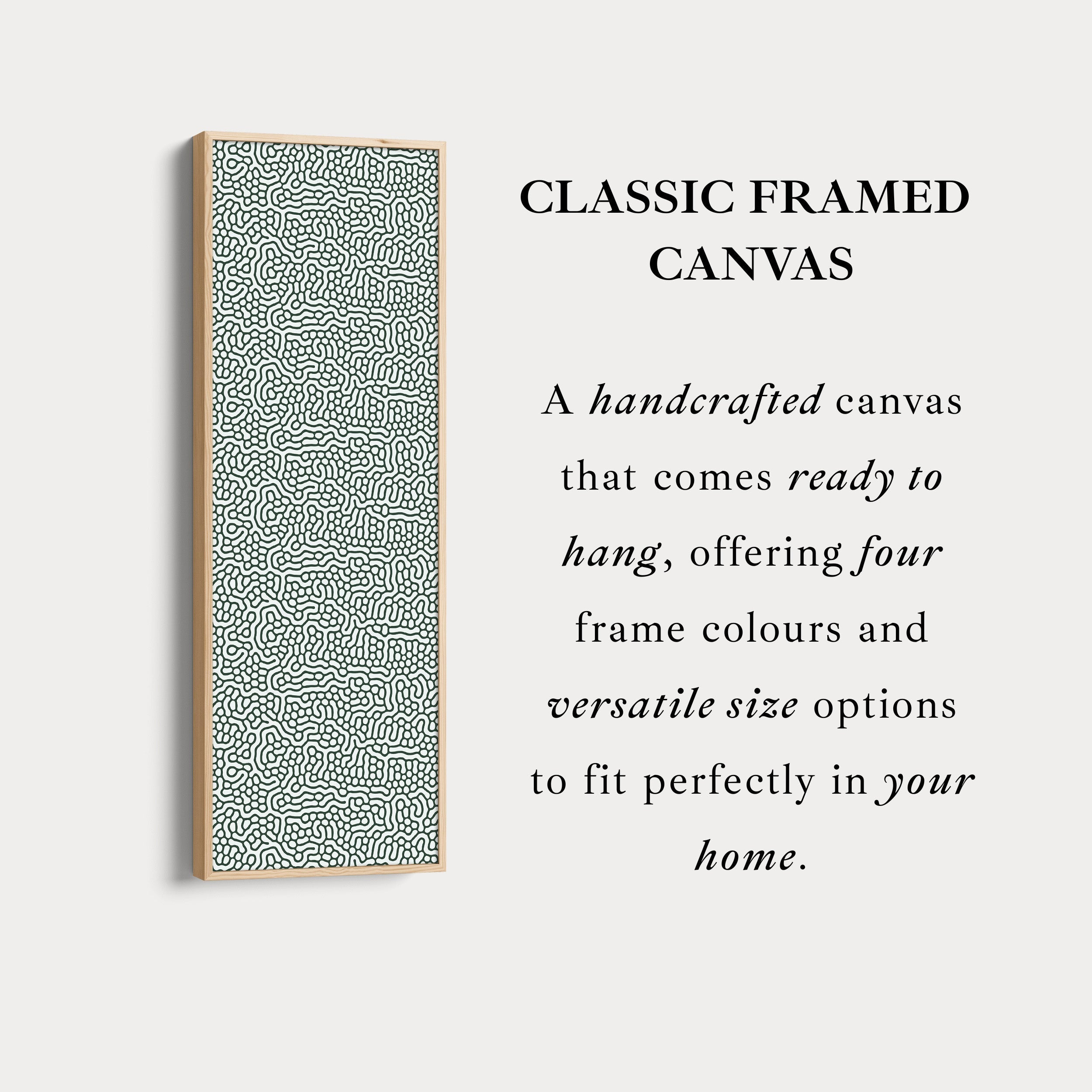 Green & White Wriggly Vertical Narrow Wall Art