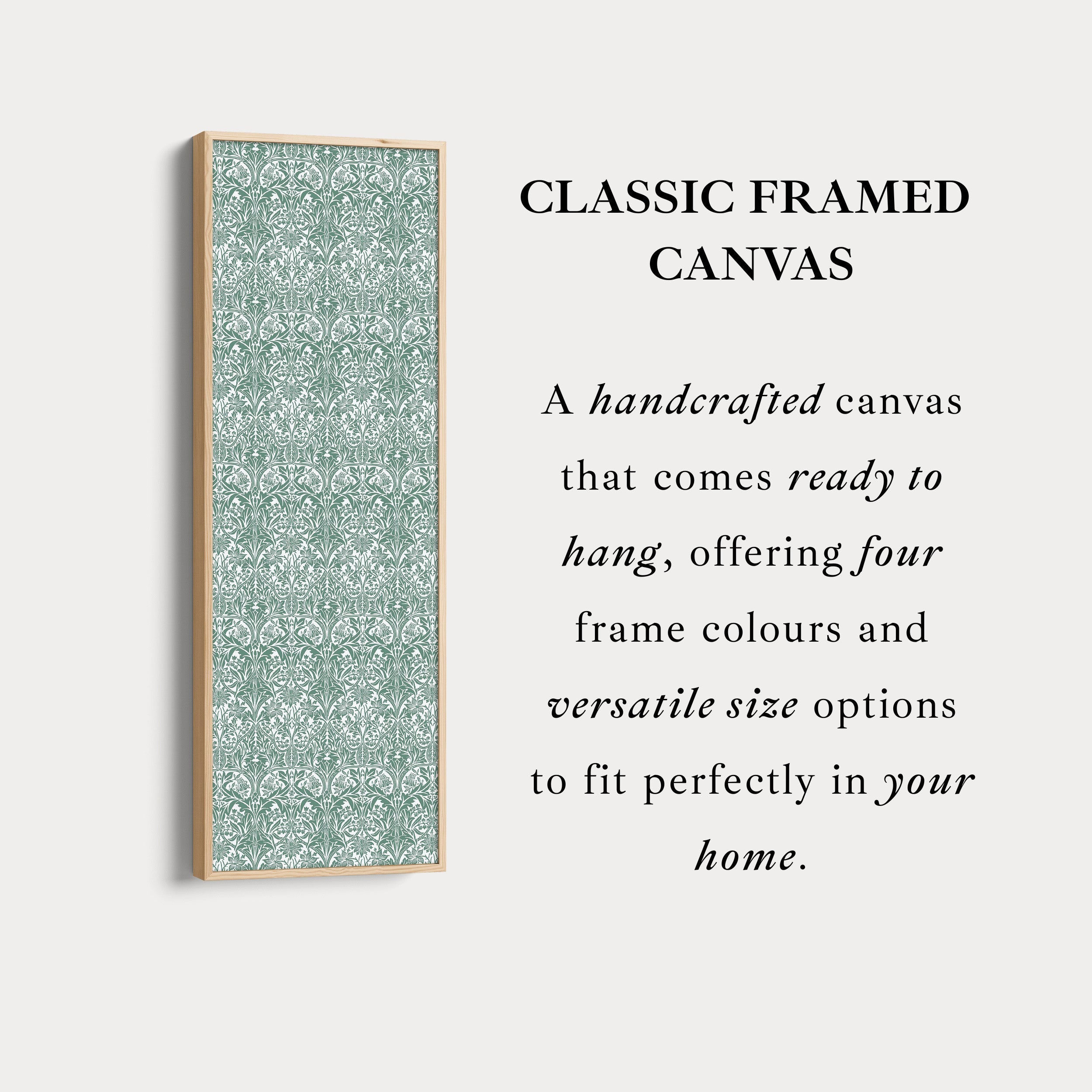 Vertical Long Narrow Wall Art William Morris Bluebell