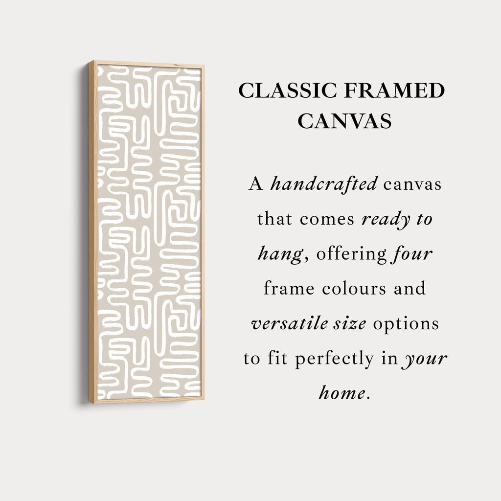 Boho Zen Beige Geometric Tall Skinny Wall Art