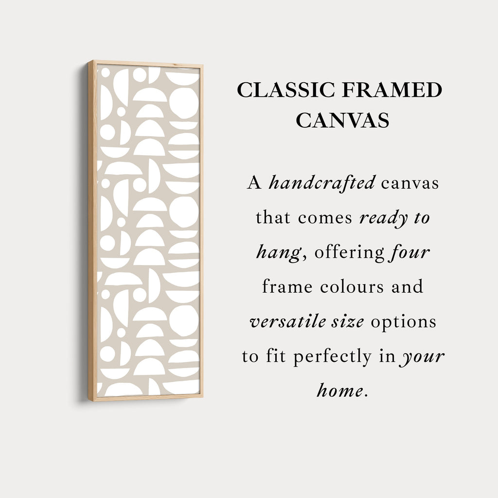 Vertical Tall Narrow Wall Art Beige & White