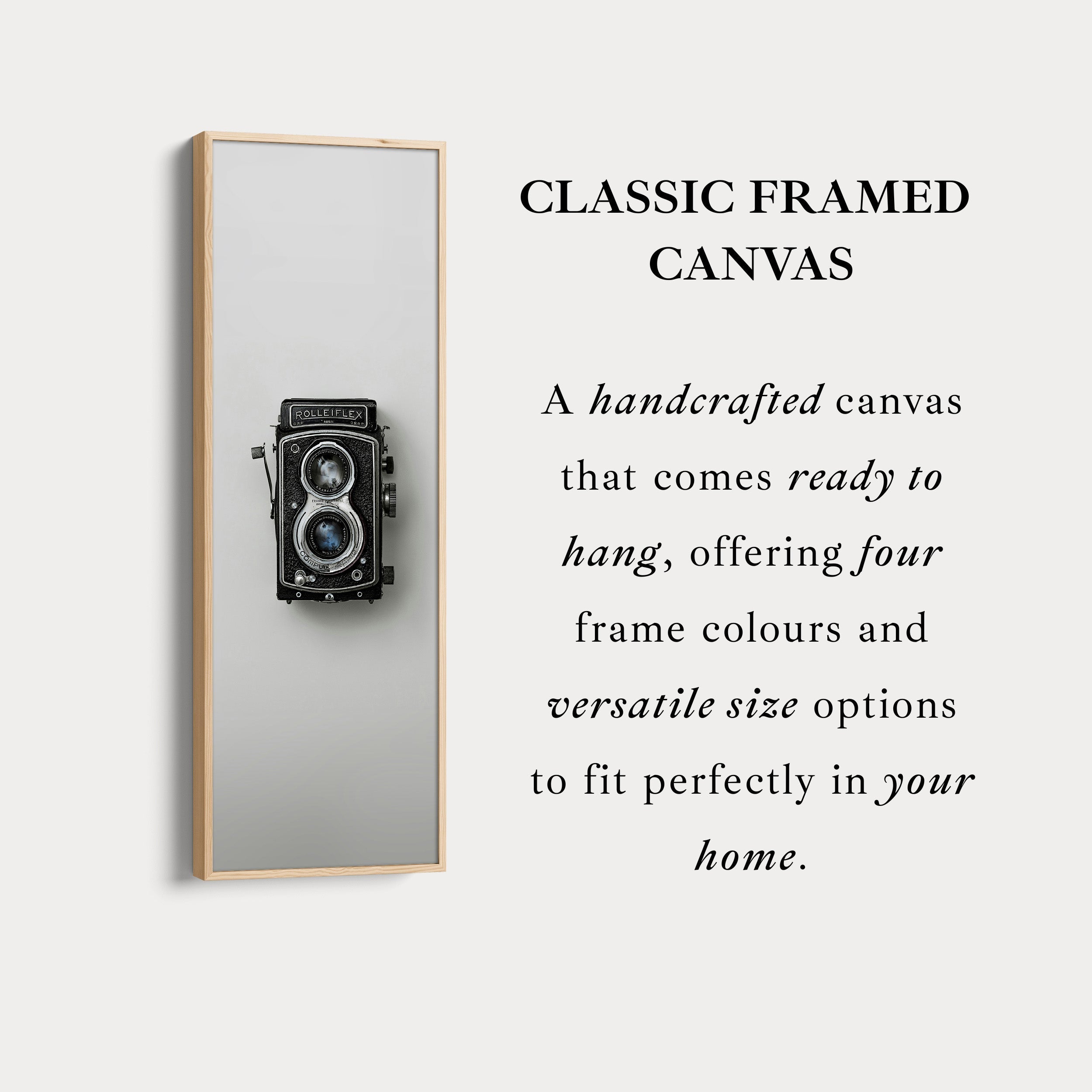 Minimalist Photography Rollieflex Framed Vertical Wall Art
