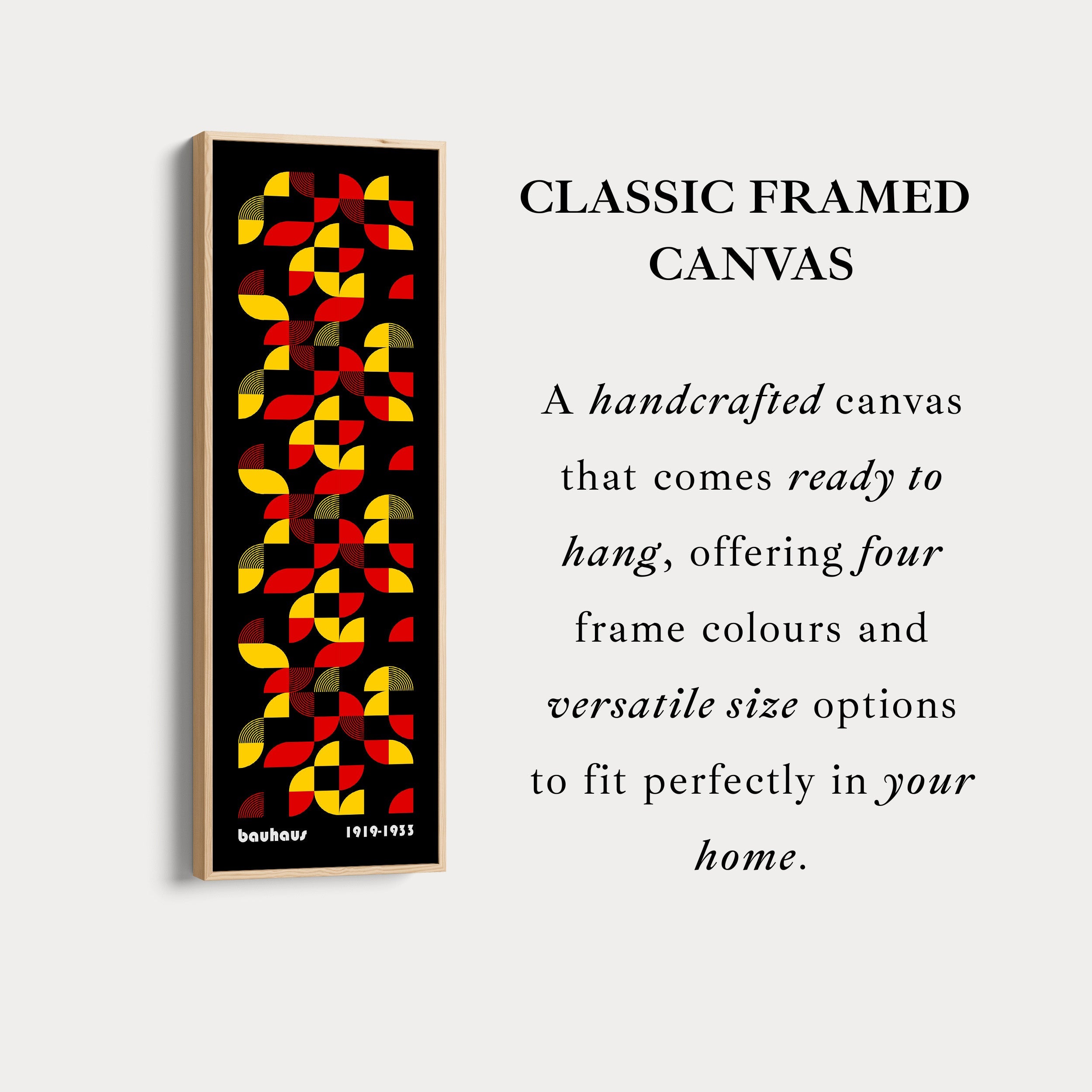 Black Long Vertical Mid Century Bauhaus Wall Art