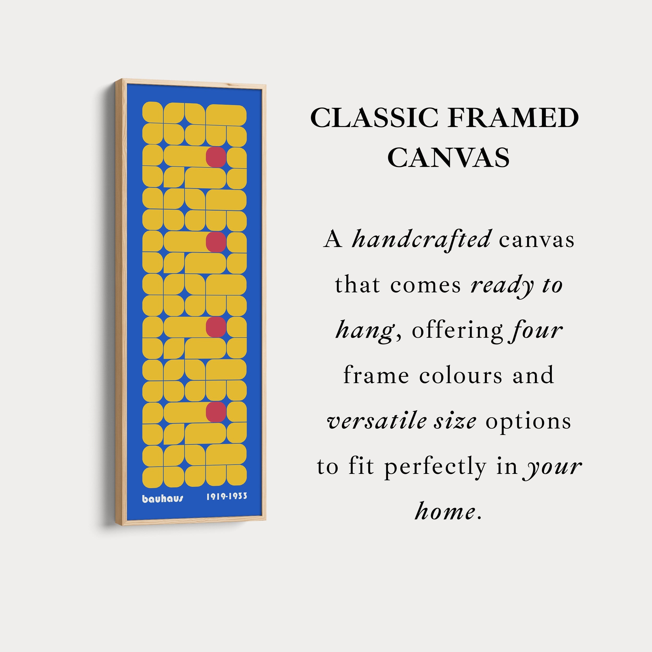Tall Framed Canvas Long Bauhaus Geometric