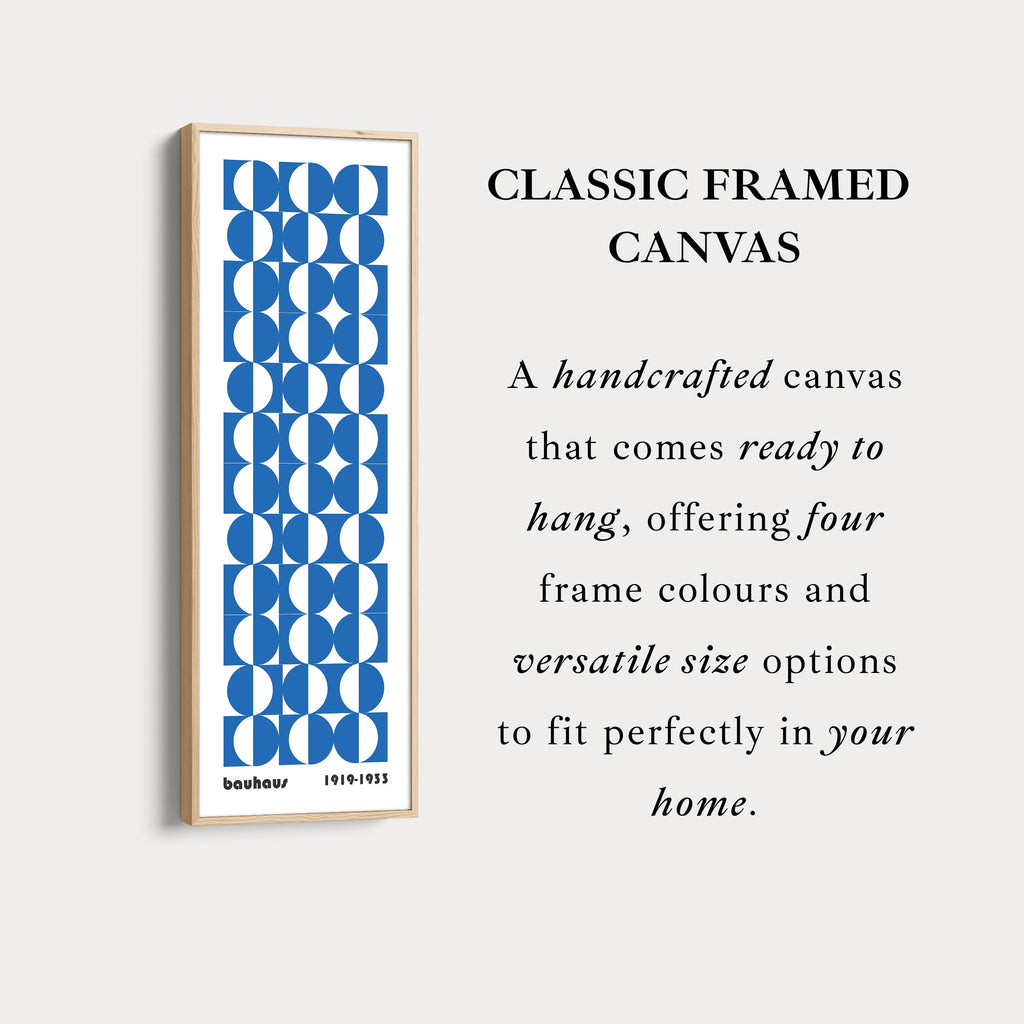 Vertical Blue & White Wall Art Bauhaus Mid Century
