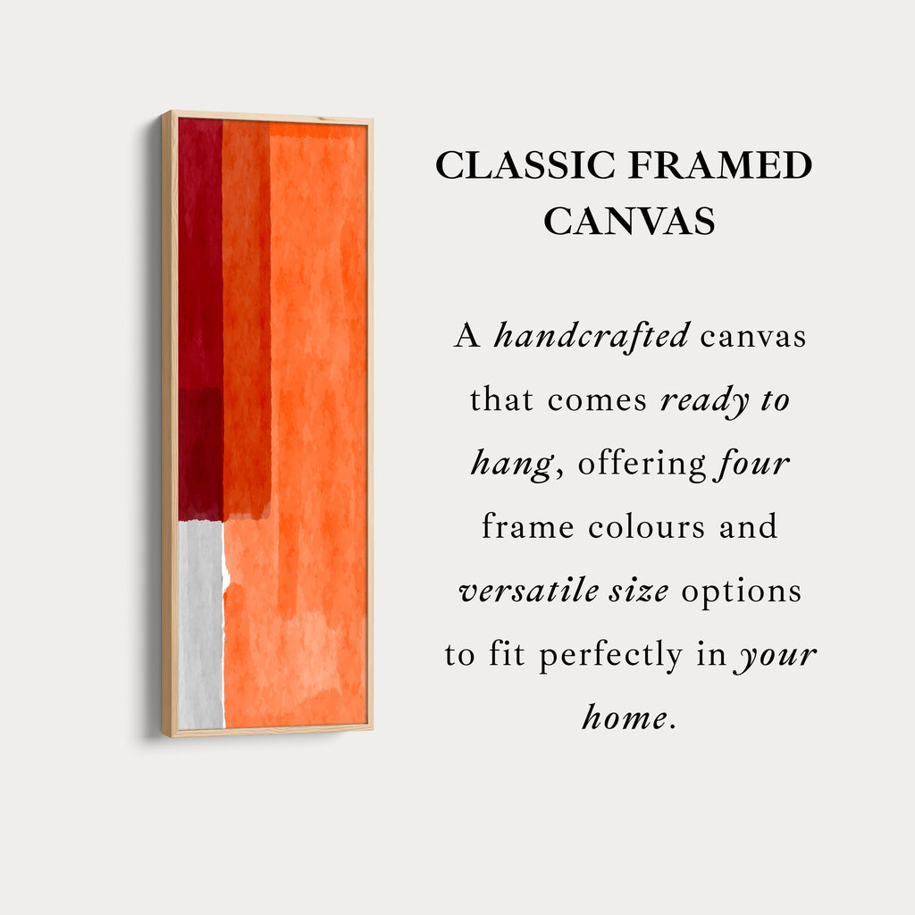 Abstract Red and Orange Blocks Vertical Framed Canvas Wall Art for Living Room or Bedroom