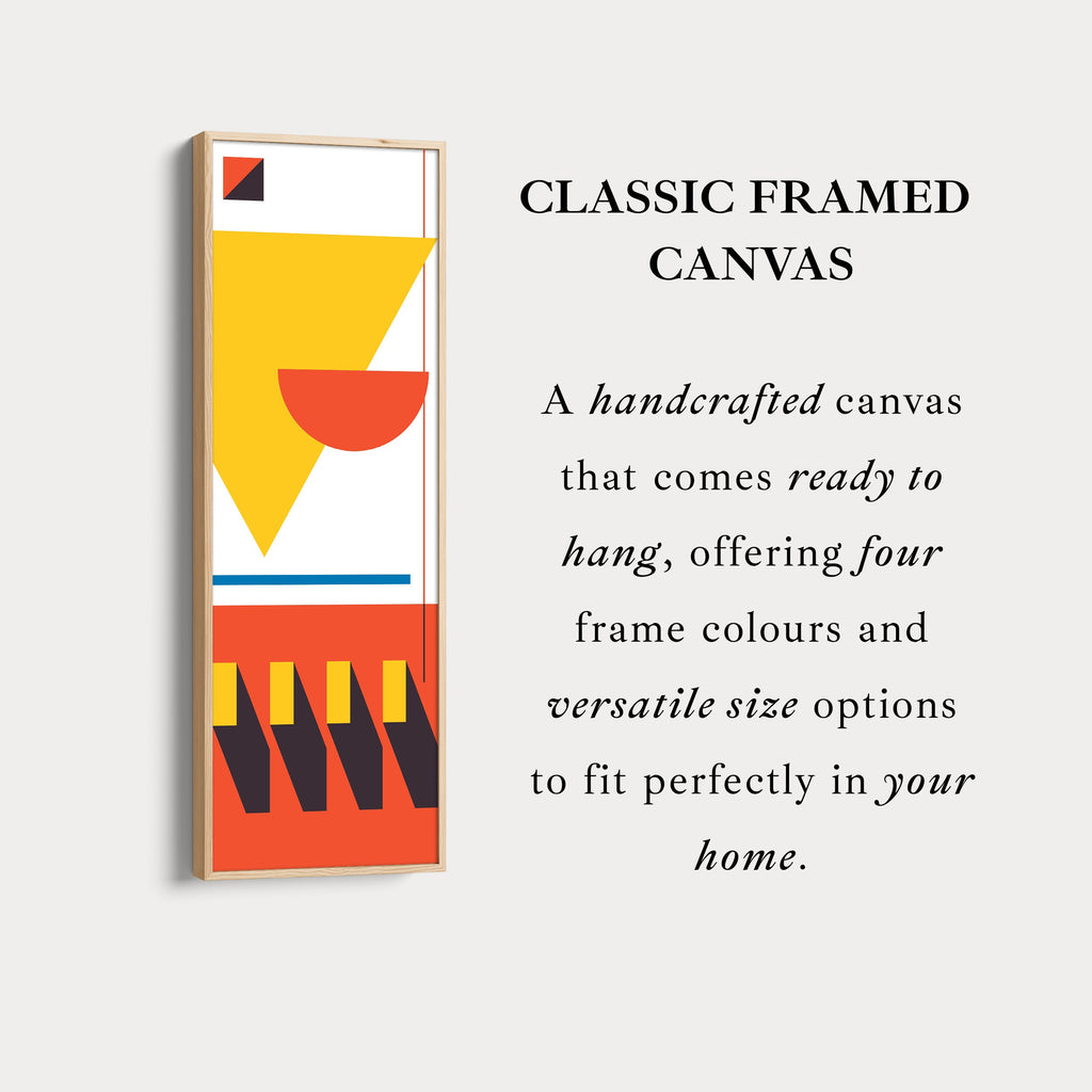 Bauhaus Inspired Vertical Framed Canvas Wall Art for Living Room or Bedroom