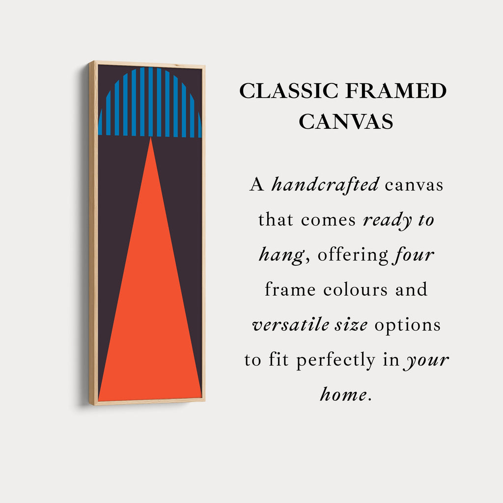 Bold Triangle and Stripes Vertical Framed Canvas Wall Art for Office or Hallway