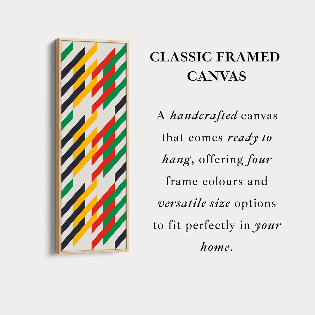 Modern Color Stripe Vertical Framed Canvas Wall Art for Living Room or Office