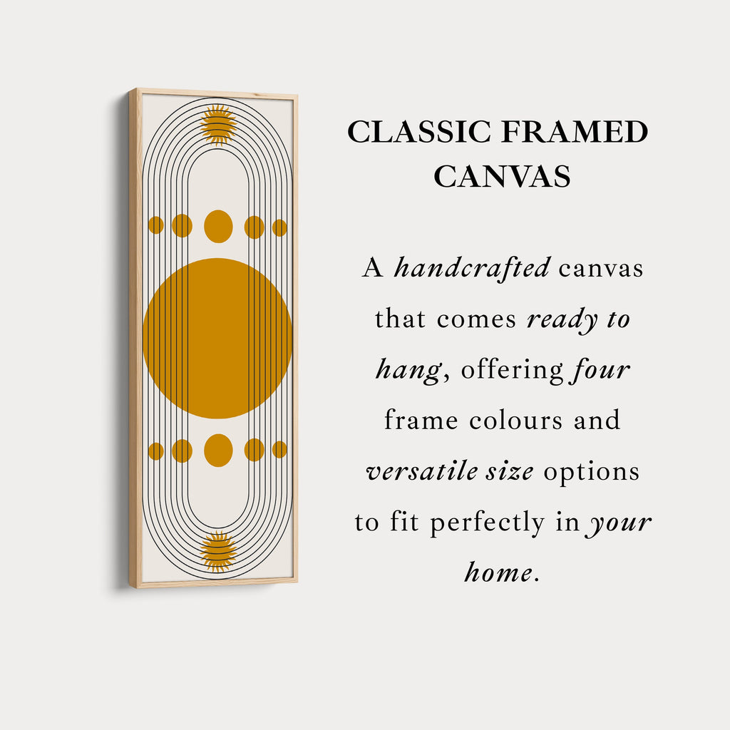 Colorful Bauhaus Circles Vertical Framed Canvas Wall Art for Living Room or Hallway