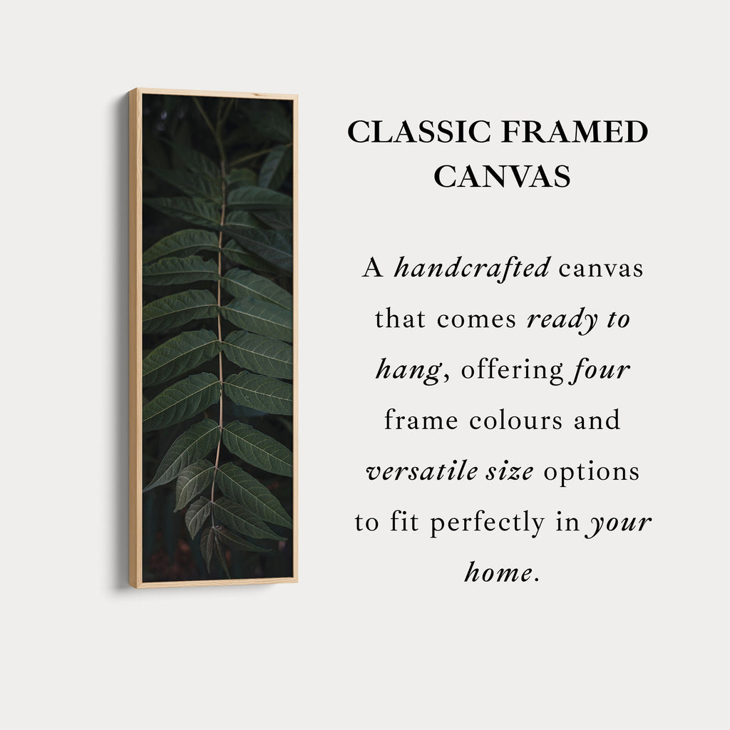 Tall Wall Art Green Fern Nature Vertical Canvas For Hallway