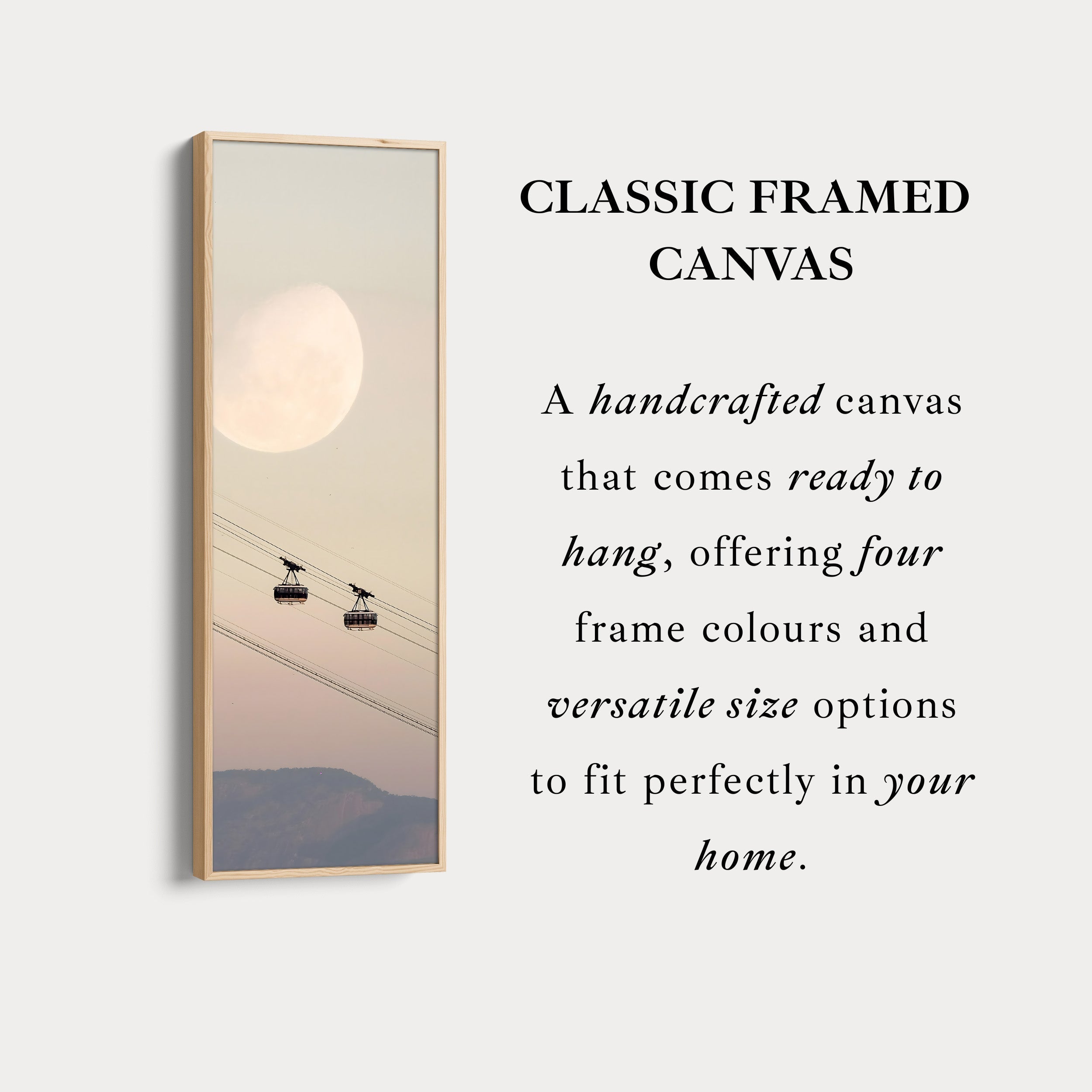 Tall Canvas Wall Art Cable Cars Long Vertical Canvas For Hallway