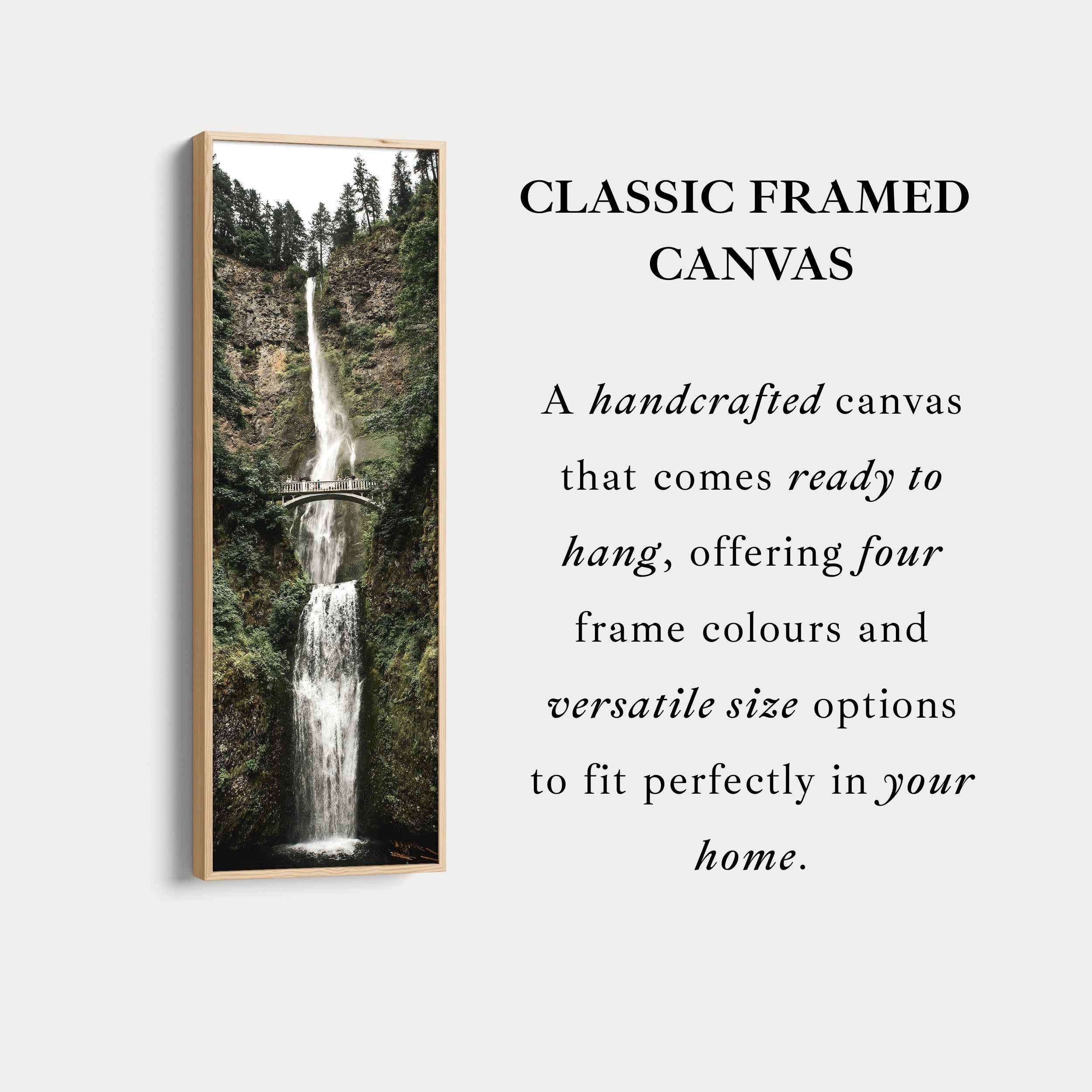 Tall Canvas Wall Art Waterfall Bridge Narrow Wall Art For Living Room