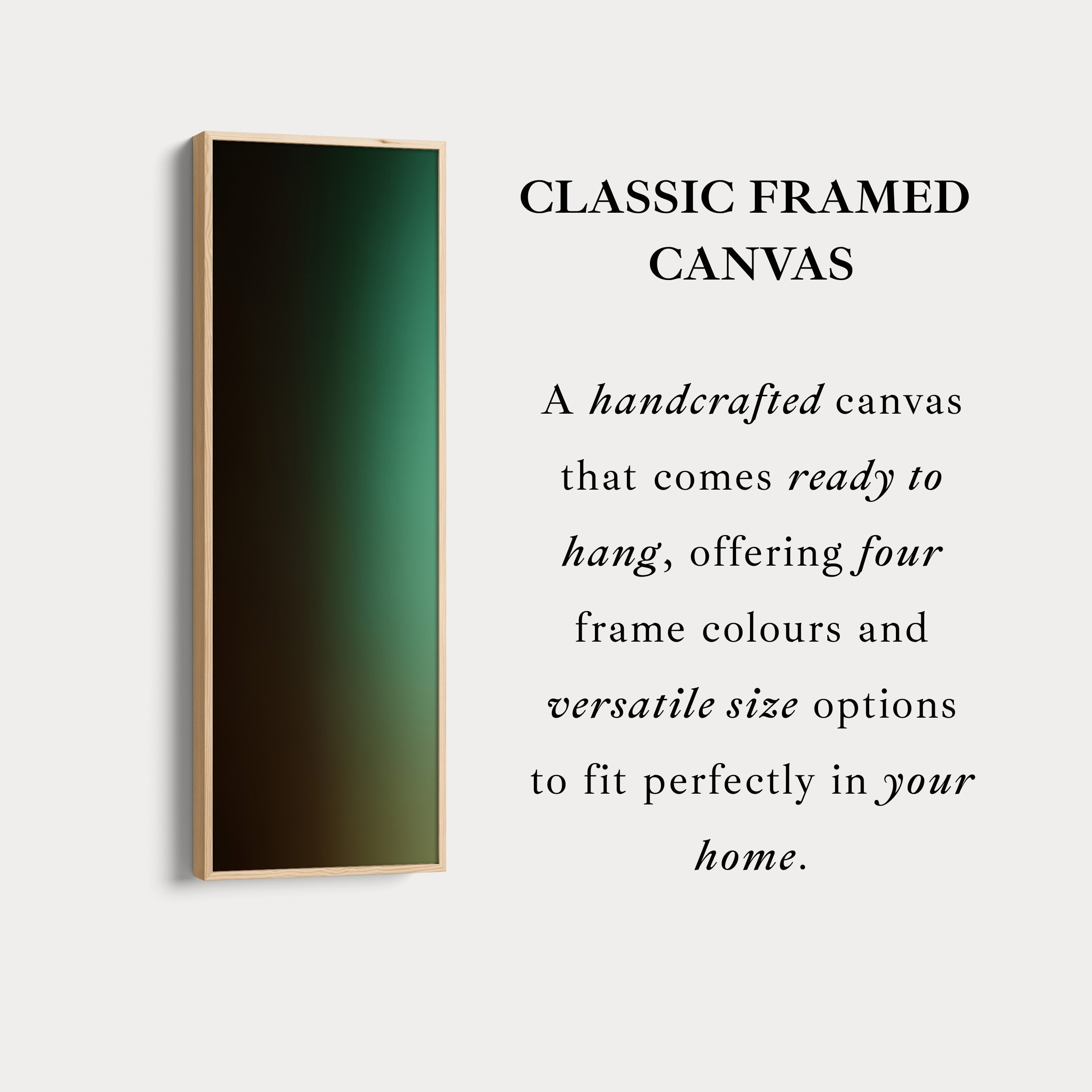 Vertical Wall Art Green Brown Long Vertical Canvas For Hallway