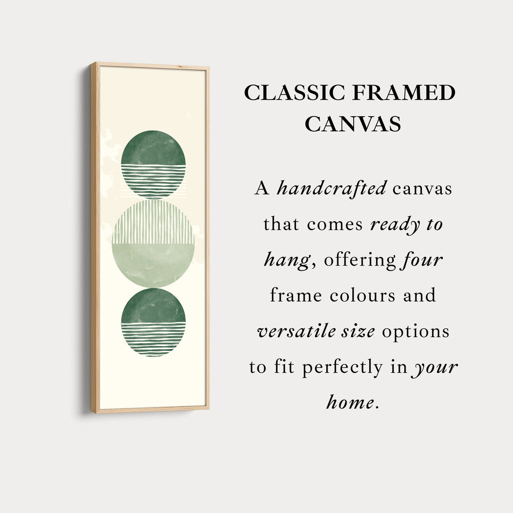 Skinny Wall Art Modern Green Circle Stack For Minimal Interiors