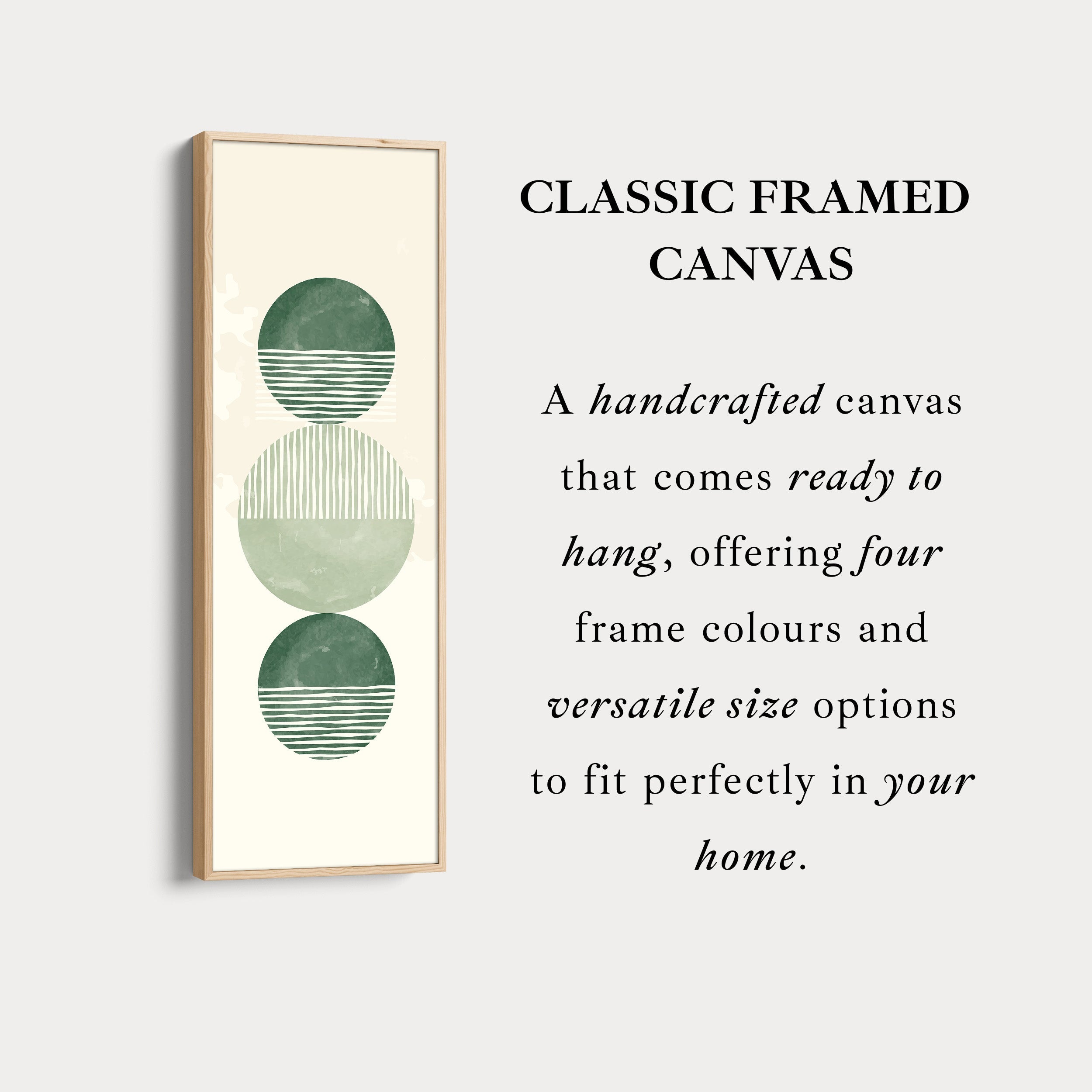 Skinny Wall Art Modern Green Circle Stack For Minimal Interiors