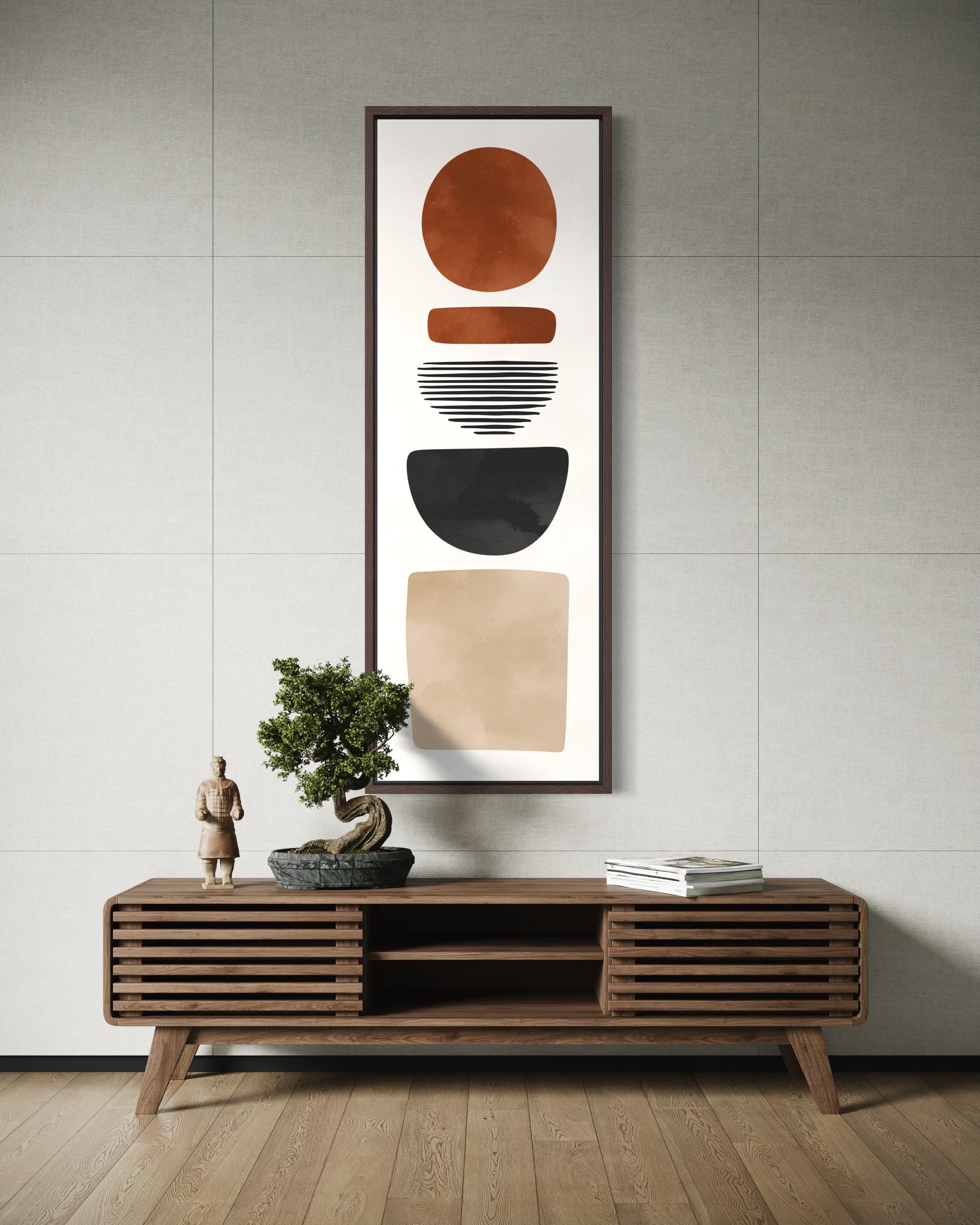 Abstract Boho Geometric Tall Narrow Canvas Wall Art
