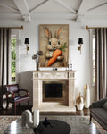 Adorable Bunny Holding Carrot Framed Canvas Wall Art